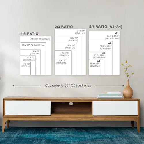 IMage showing aspect ratios for digital art prints