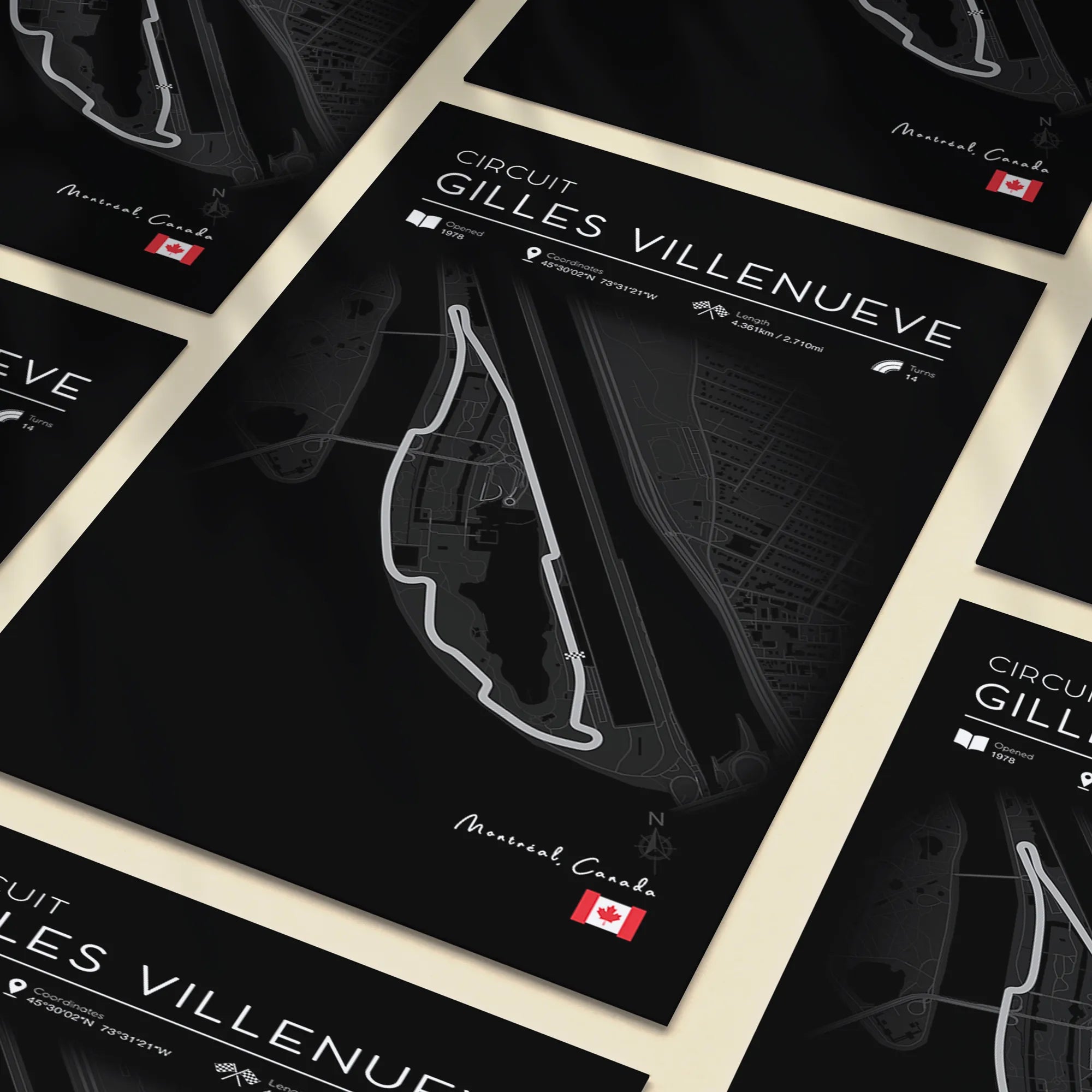 Circuit Gilles Villeneuve Poster – Black Edition F1 Printable