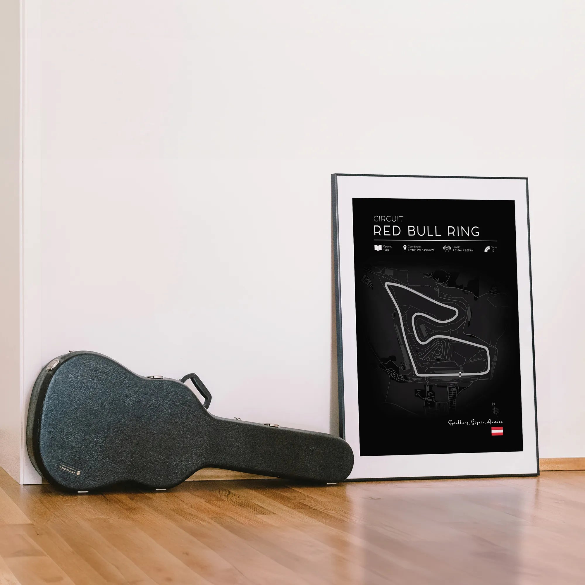 Red Bull Ring Circuit Poster – Black Edition F1 Track Print (Austria)