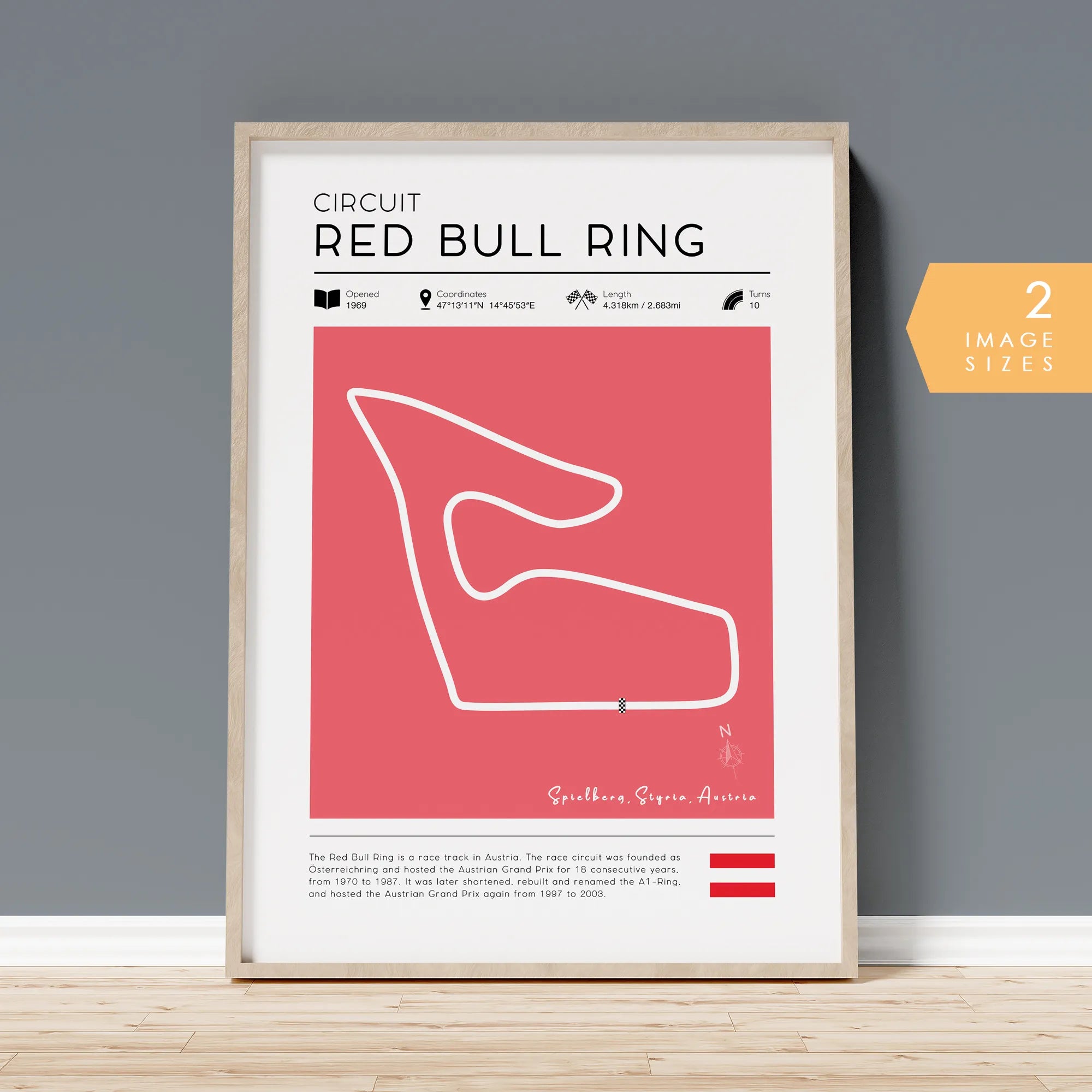Red Bull Ring Poster – Vintage F1 Circuit Print (Austria)