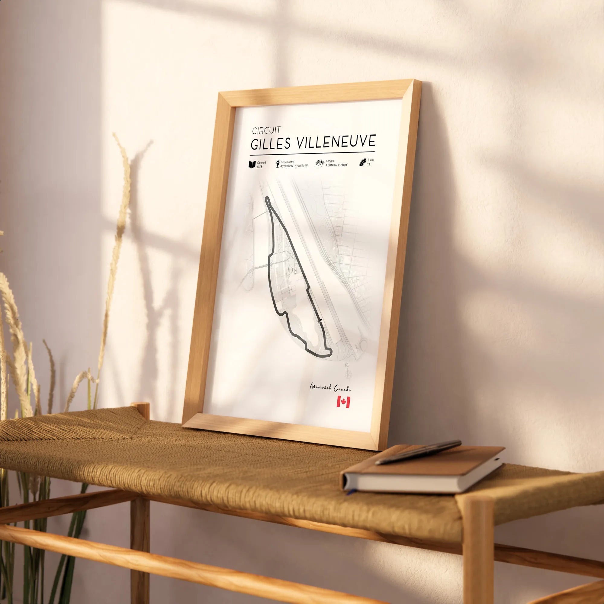 Gilles-Villeneuve F1 Track Poster Framed