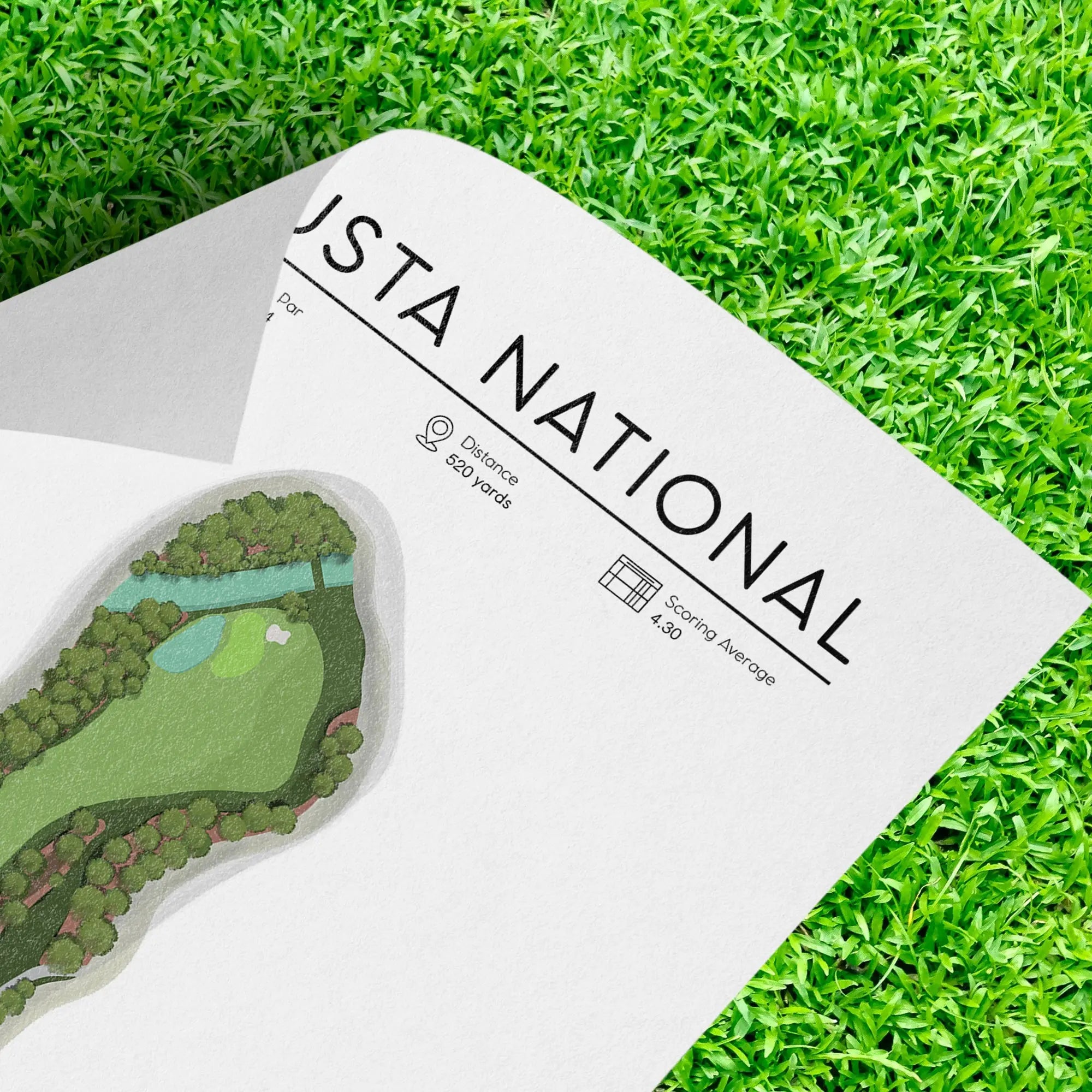 Golf Poster, Augusta National Golf Course Print, Hole 11 The Masters Amen Corner