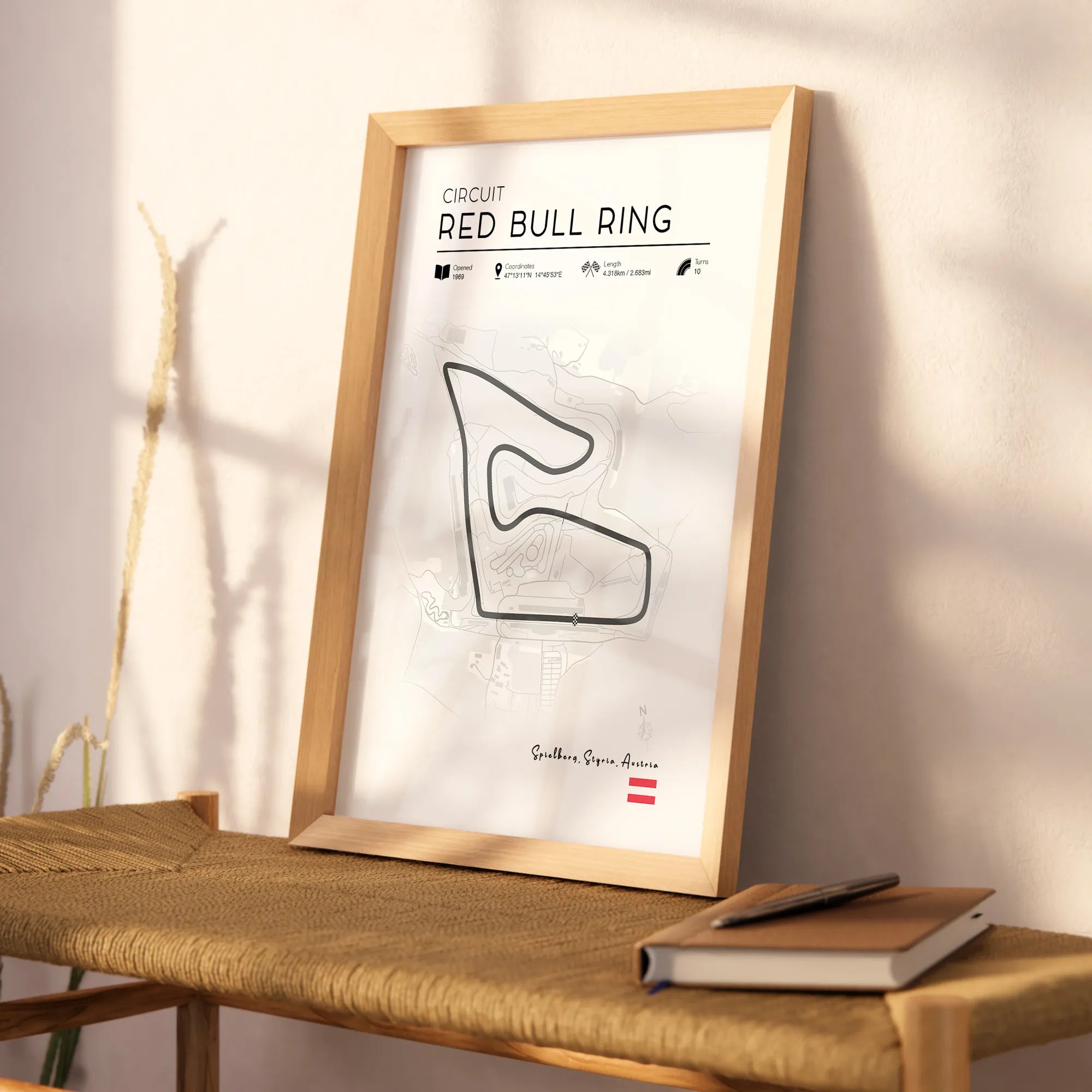 Red Bull Ring Poster – Minimalist F1 Track Print (Austria)