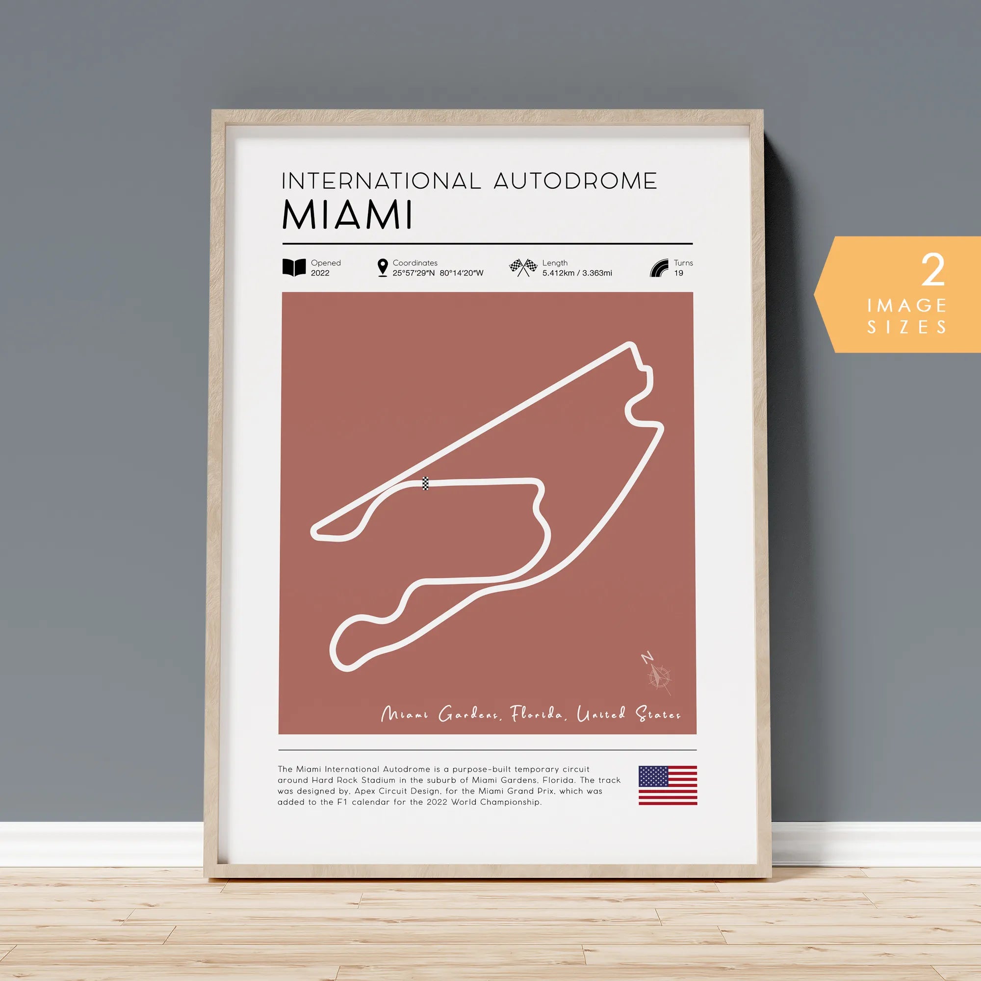 Printable Miami Autodrome F1 Track Poster