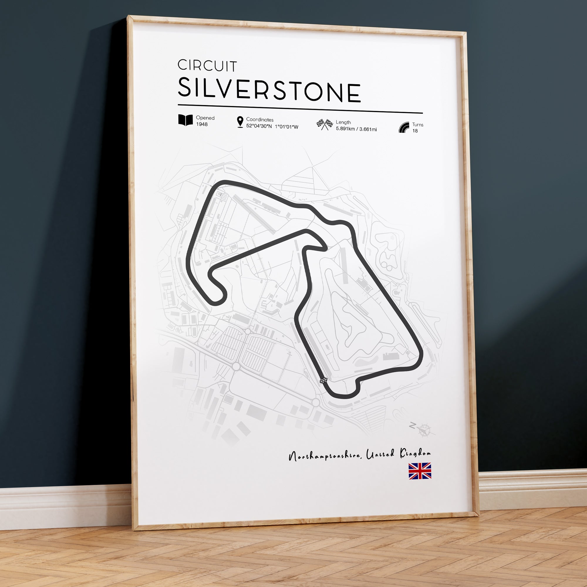 Silverstone Racetrack Poster Print
