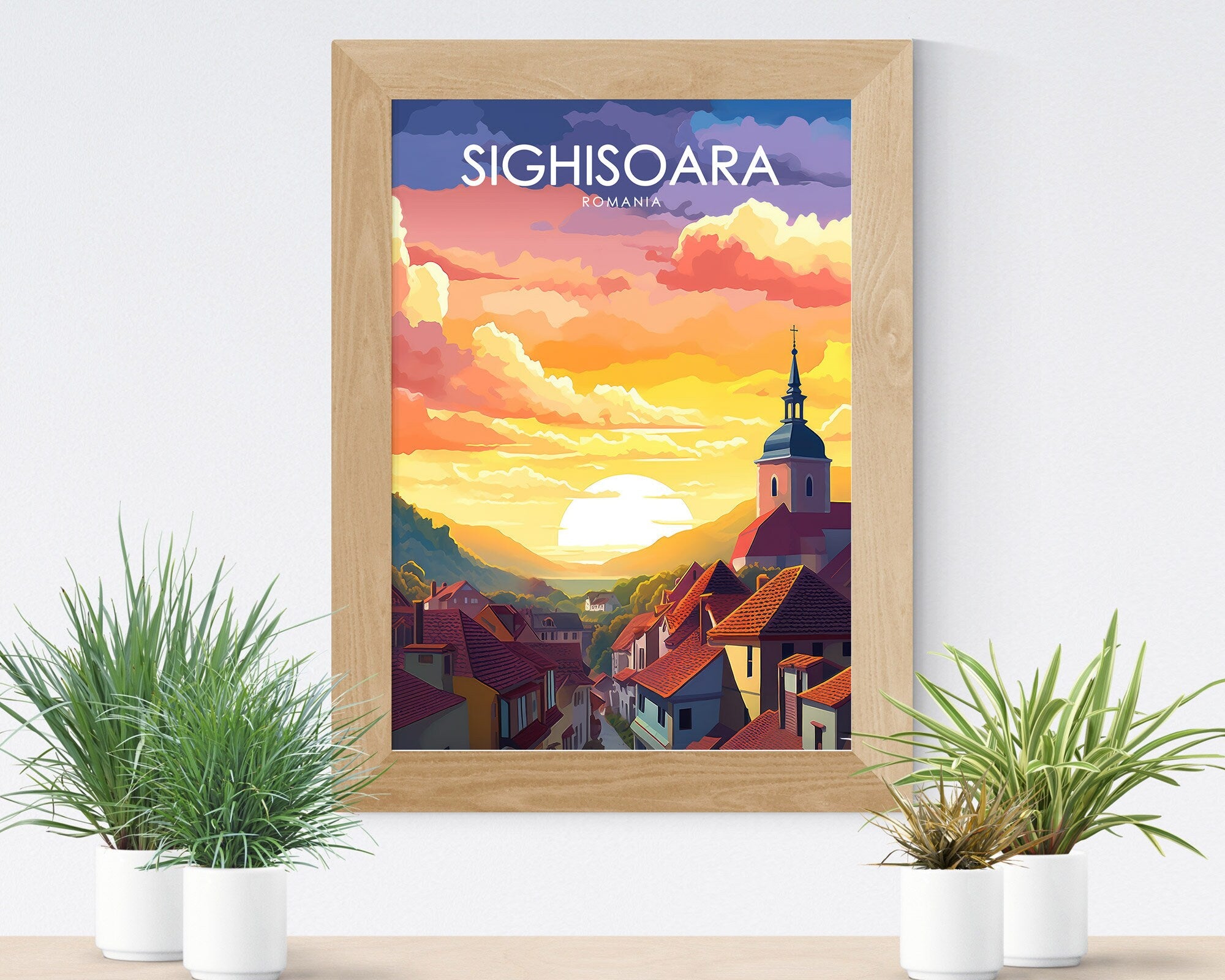 Sighisoara Romania Travel Poster