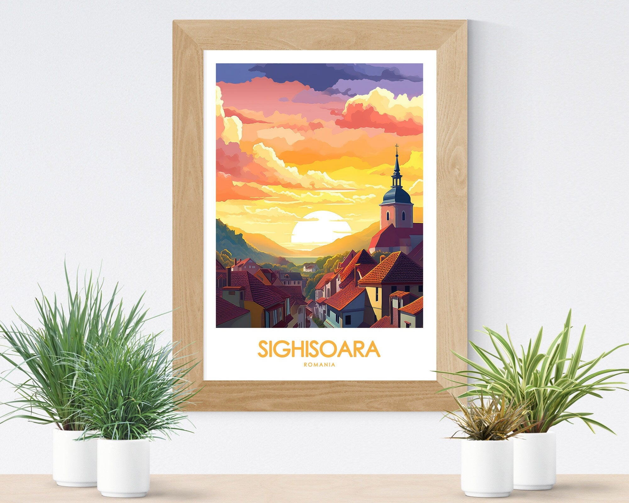 Sighisoara Romania Travel Poster