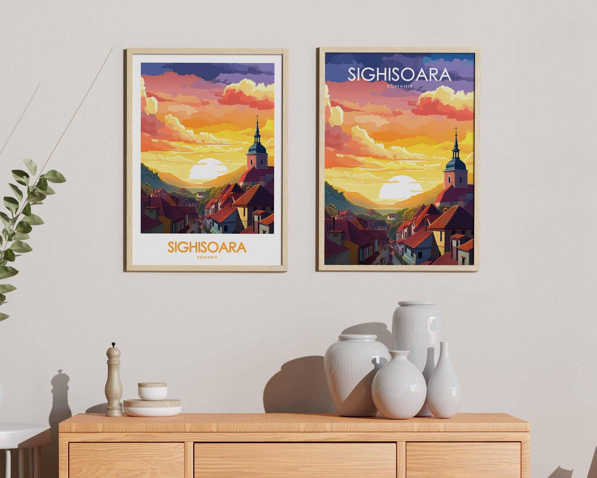 Sighisoara Romania Travel Poster