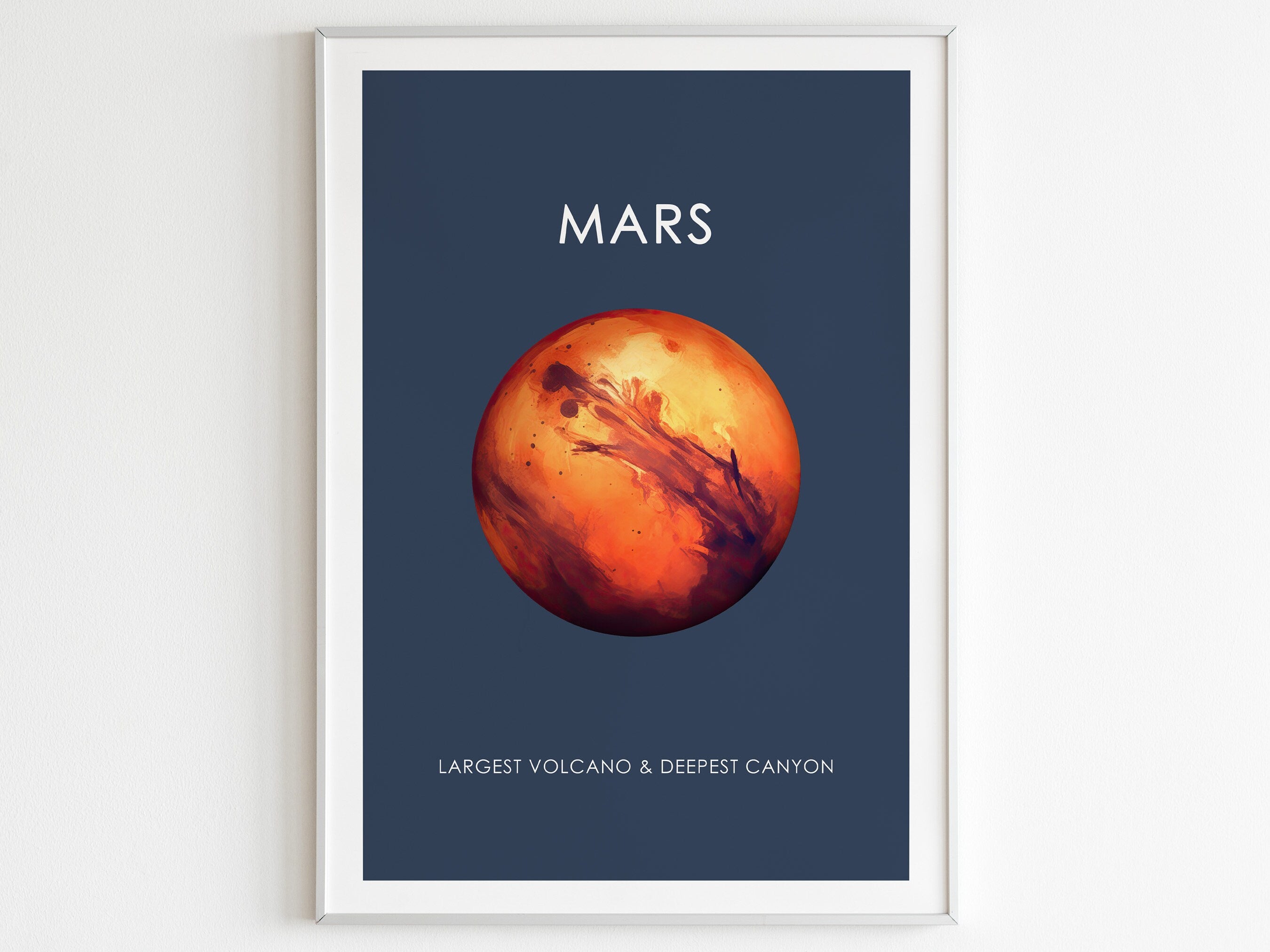 Kids Educational Science Poster, Planet Mars Print
