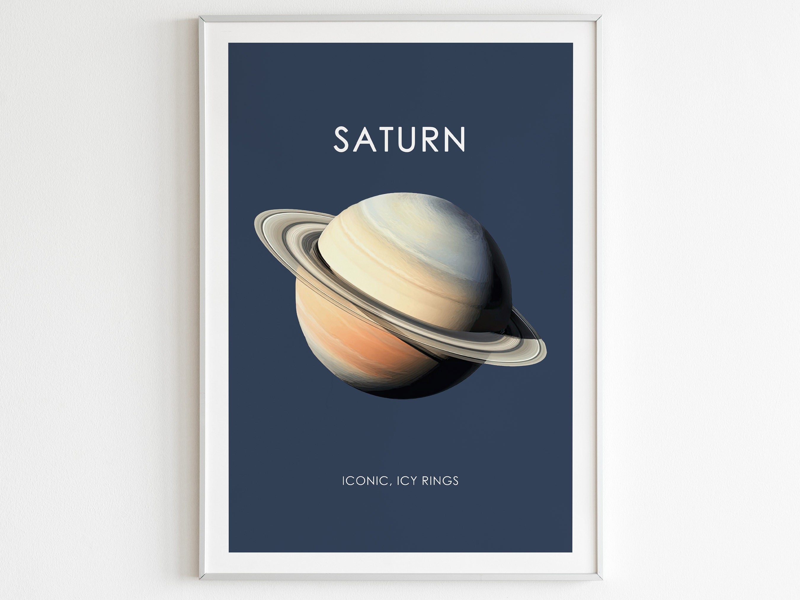 Kids Educational Science Poster, Planet Saturn Print