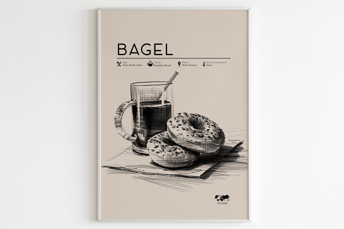 Bagel Kitchen Art Poster
