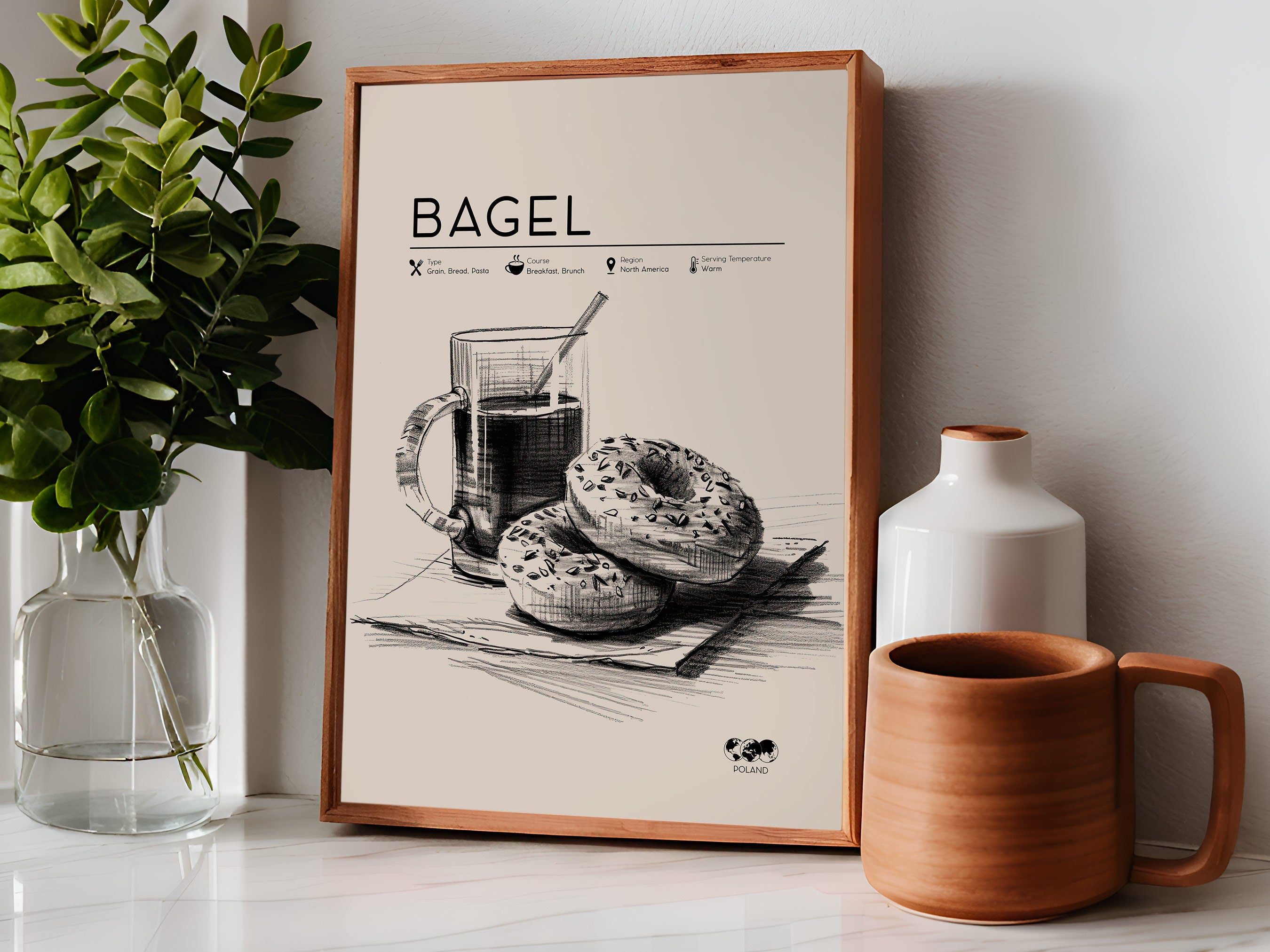 Bagel Kitchen Art Poster