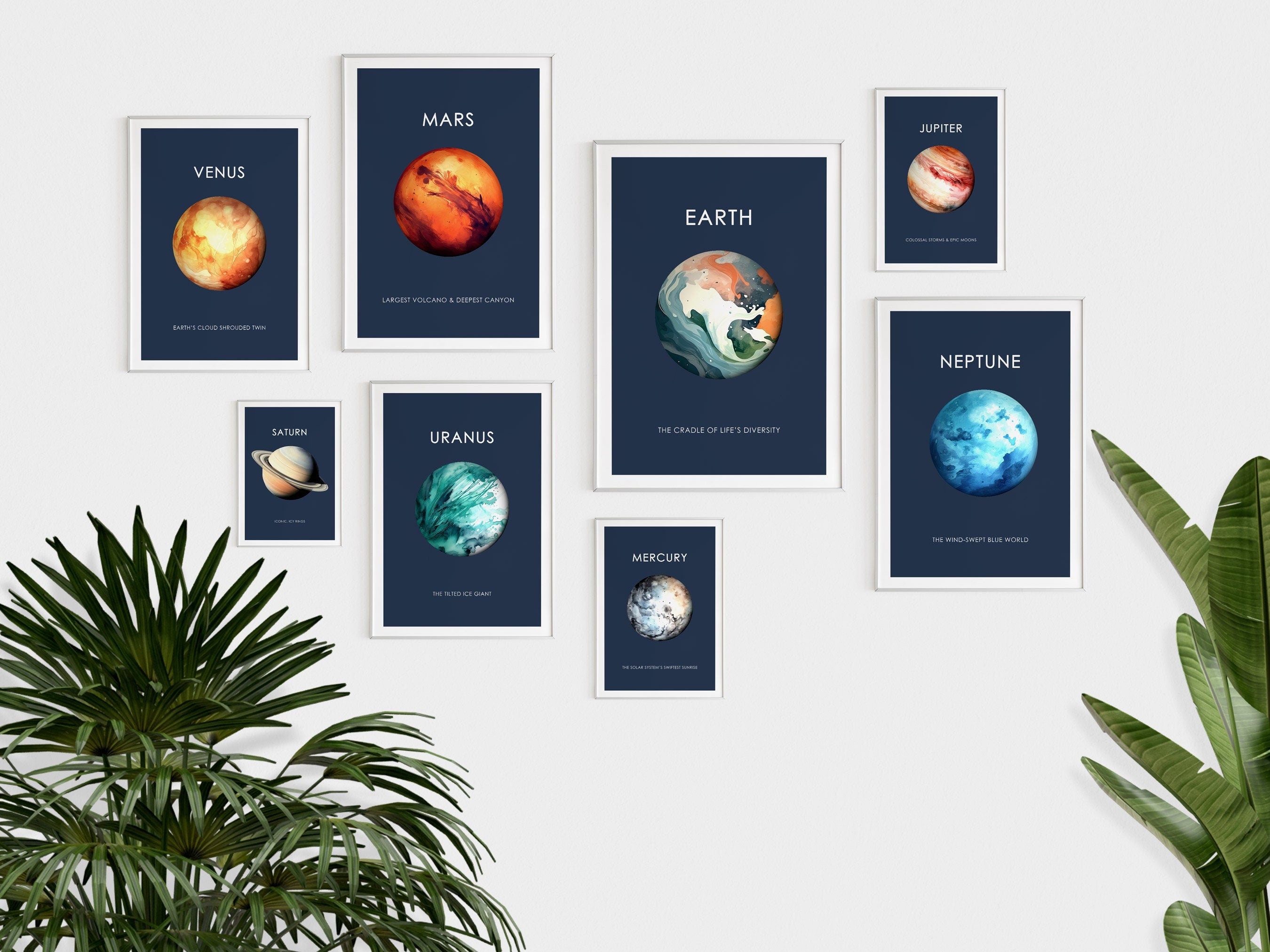 Set of 8 Educational Planet Posters