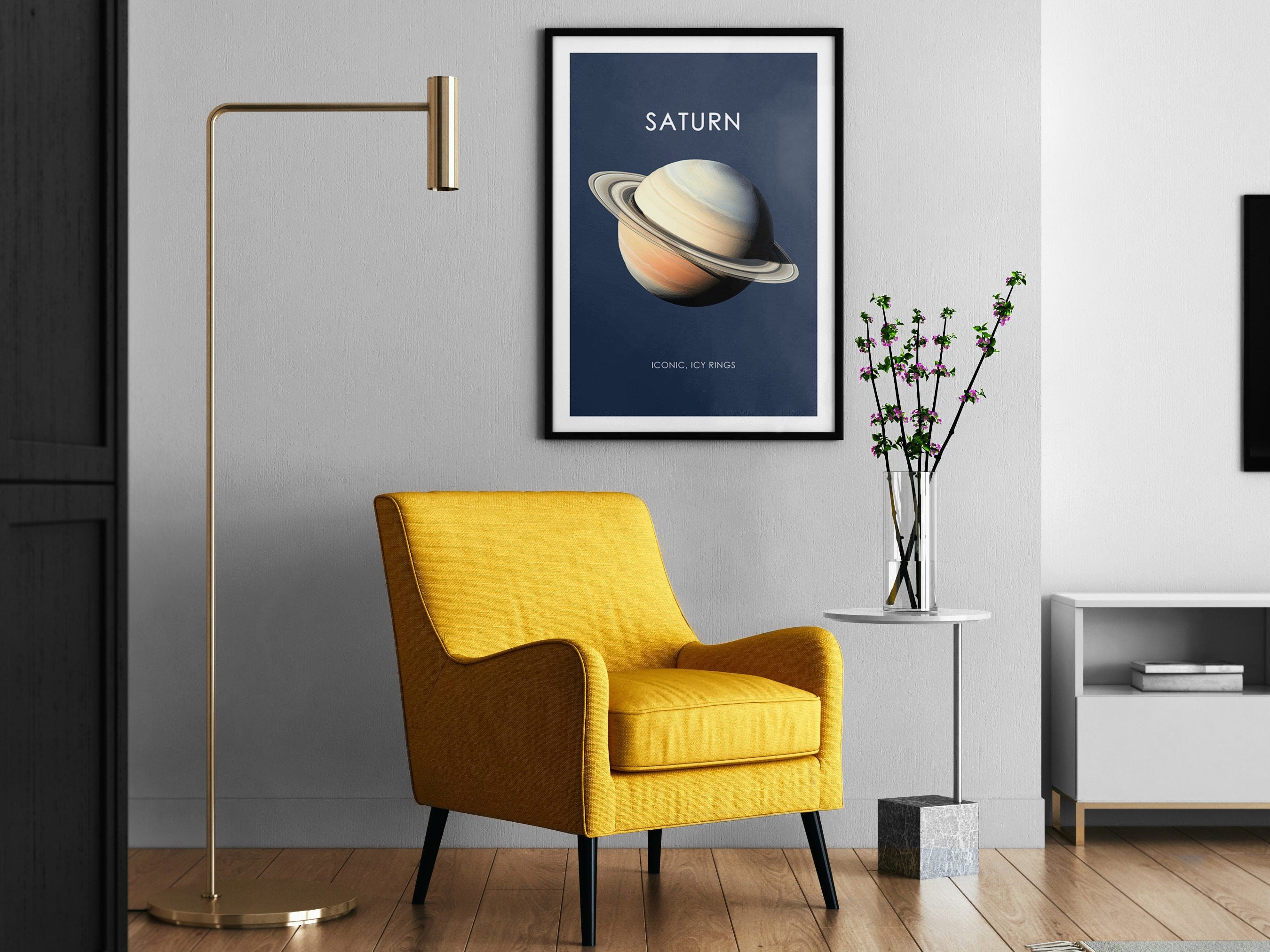Kids Educational Science Poster, Planet Saturn Print