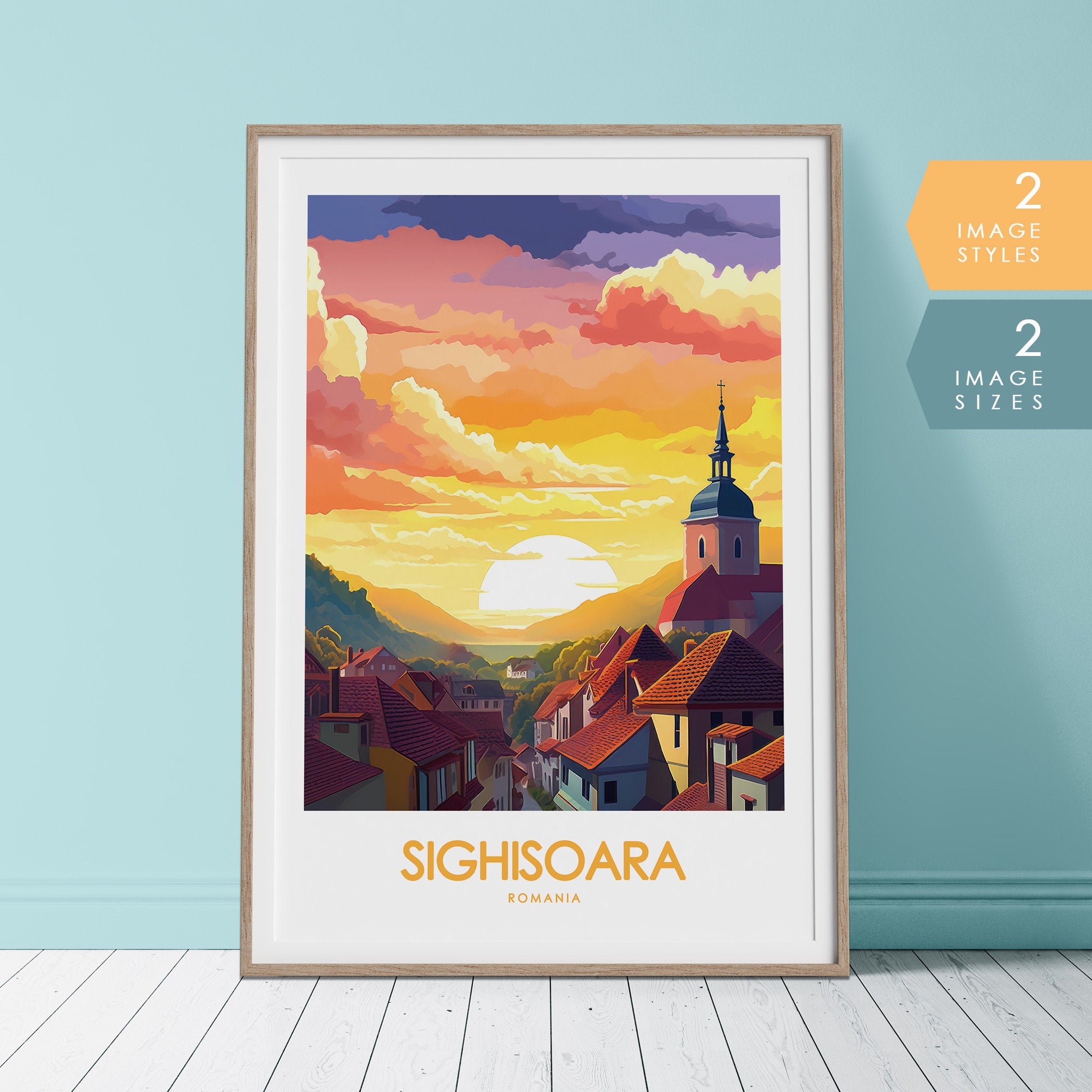 Sighisoara Romania Travel Poster