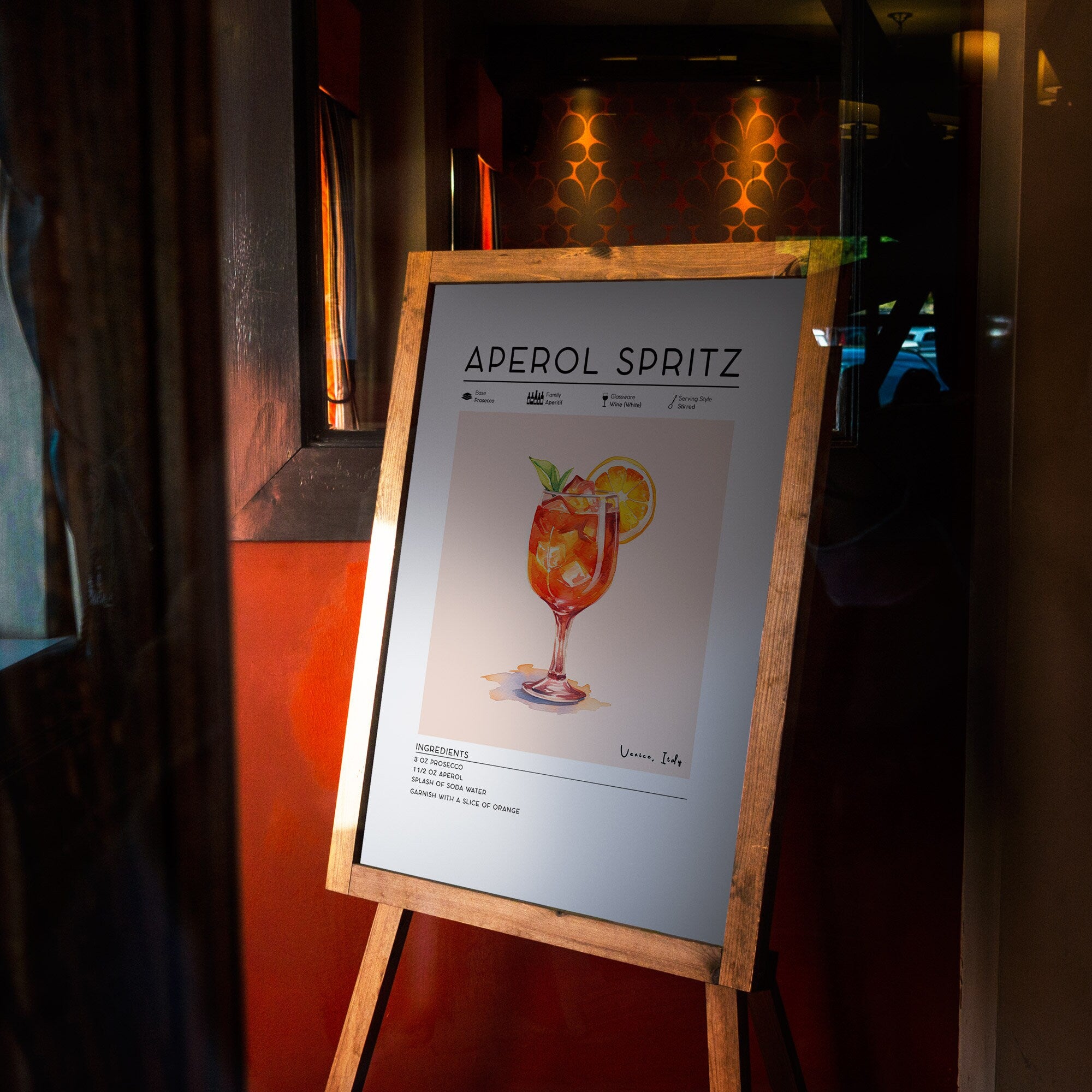 Aperol Spritz Cocktail Poster