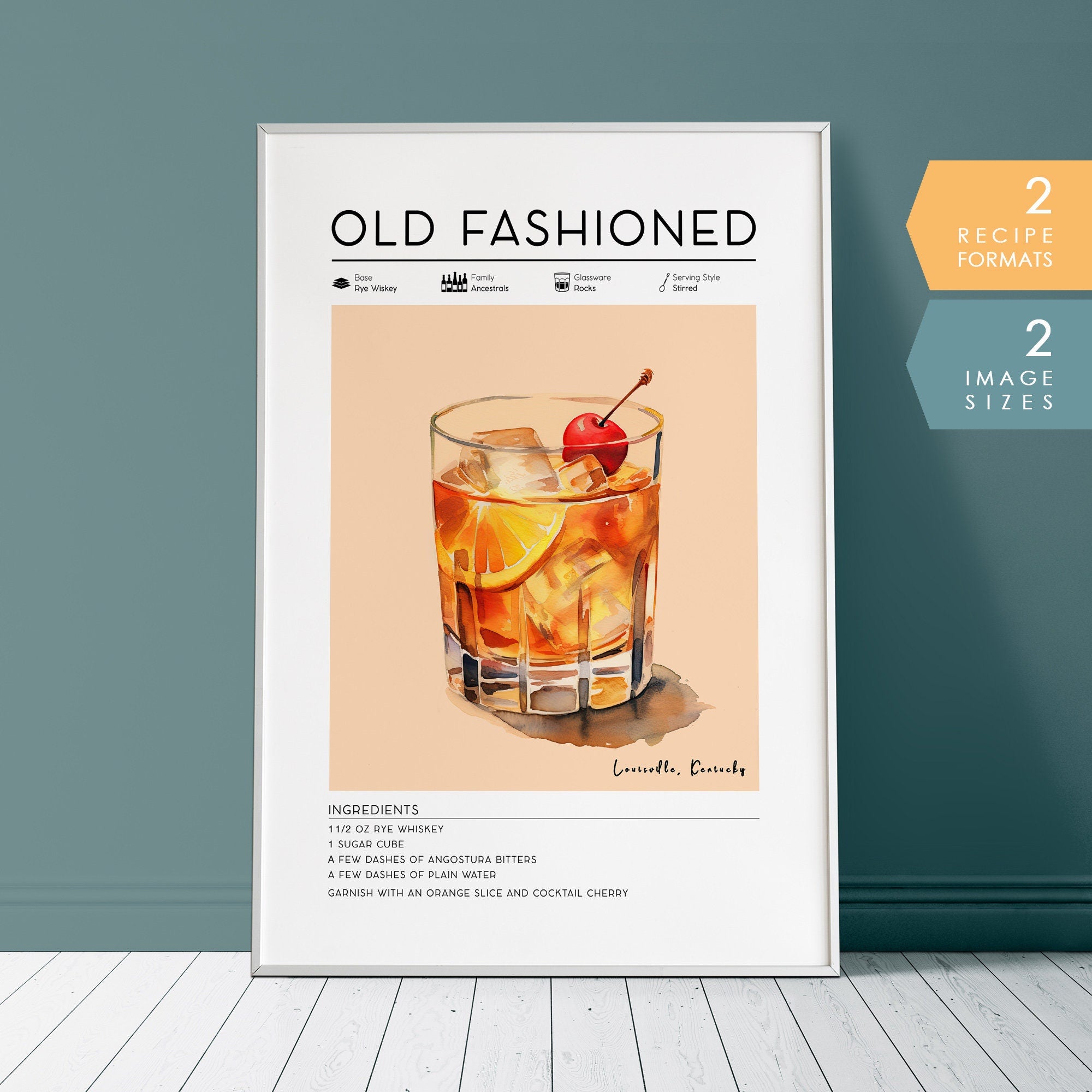 Old Fashioned Cocktail Poster