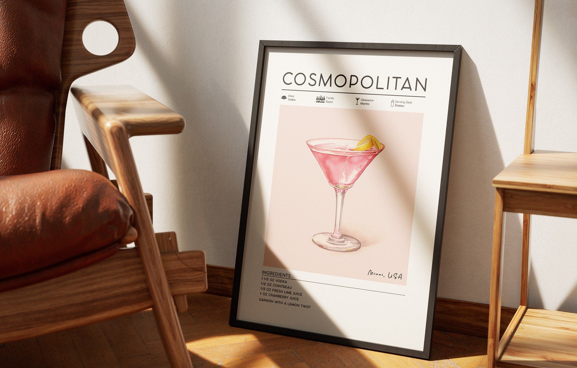 Classic Cosmopolitan Cocktail Poster