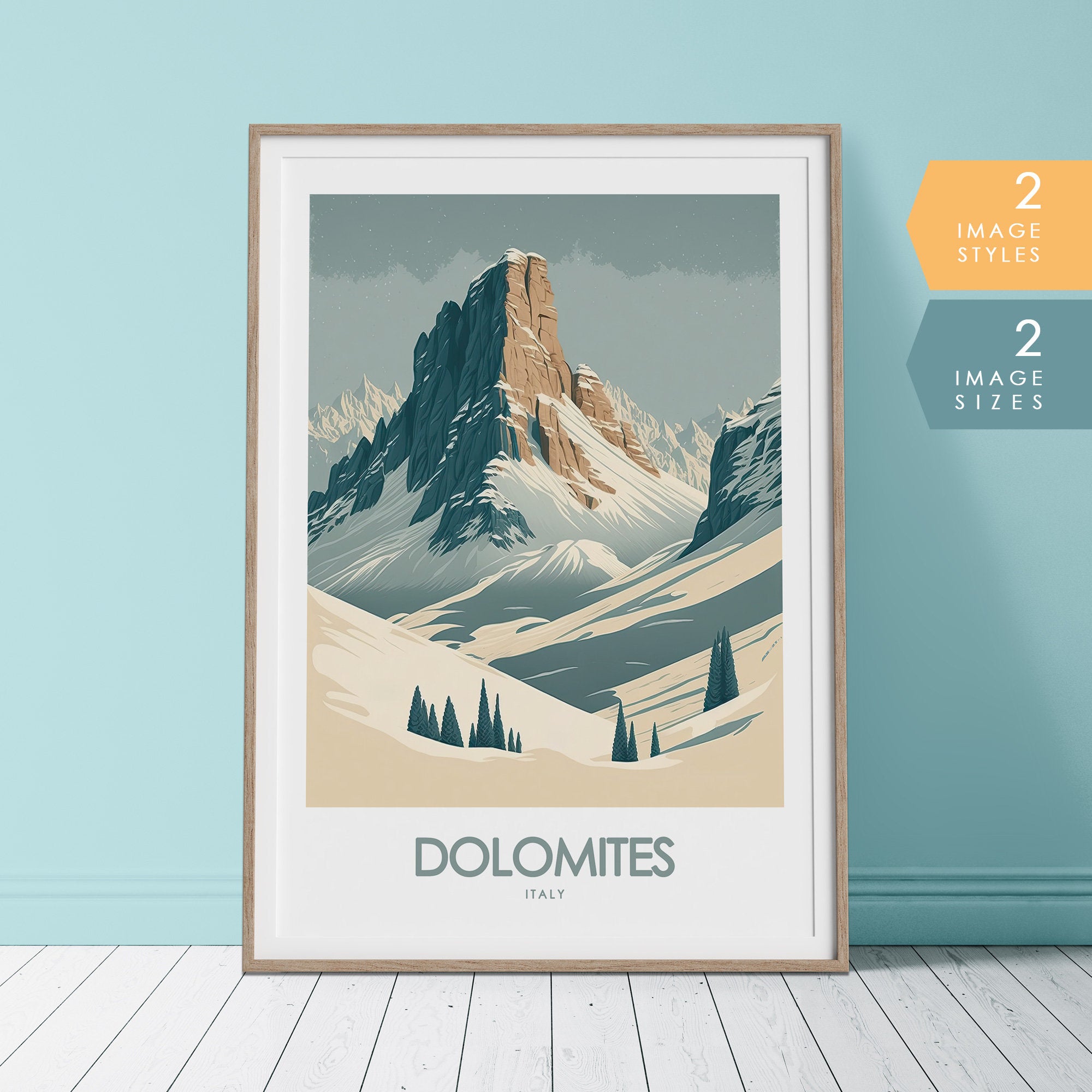 Dolomites Italy Travel Poster