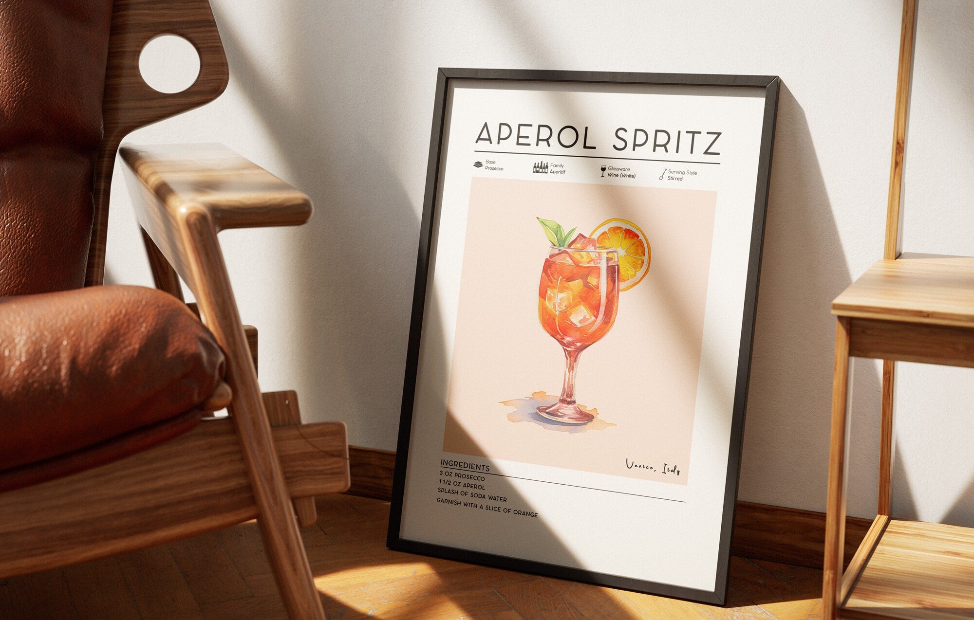 Aperol Spritz Cocktail Poster