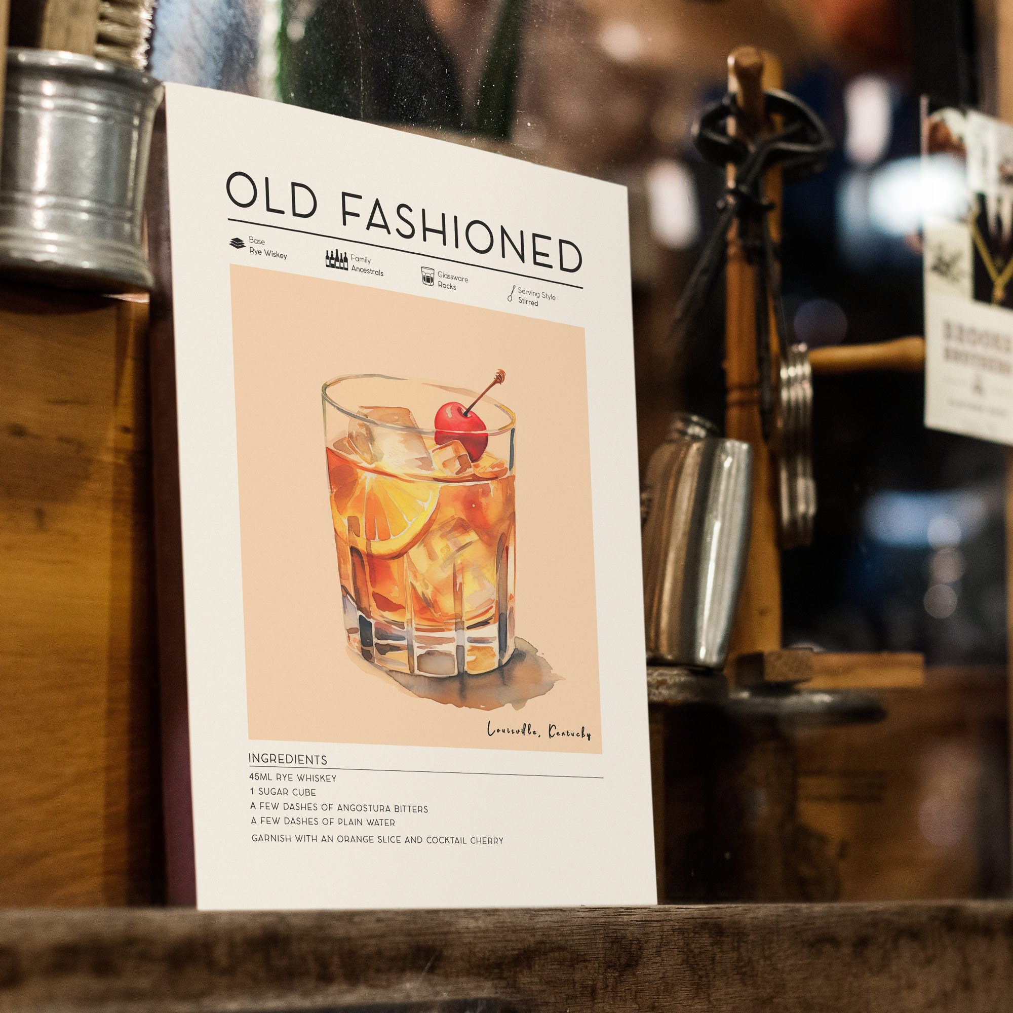 Old Fashioned Cocktail Poster
