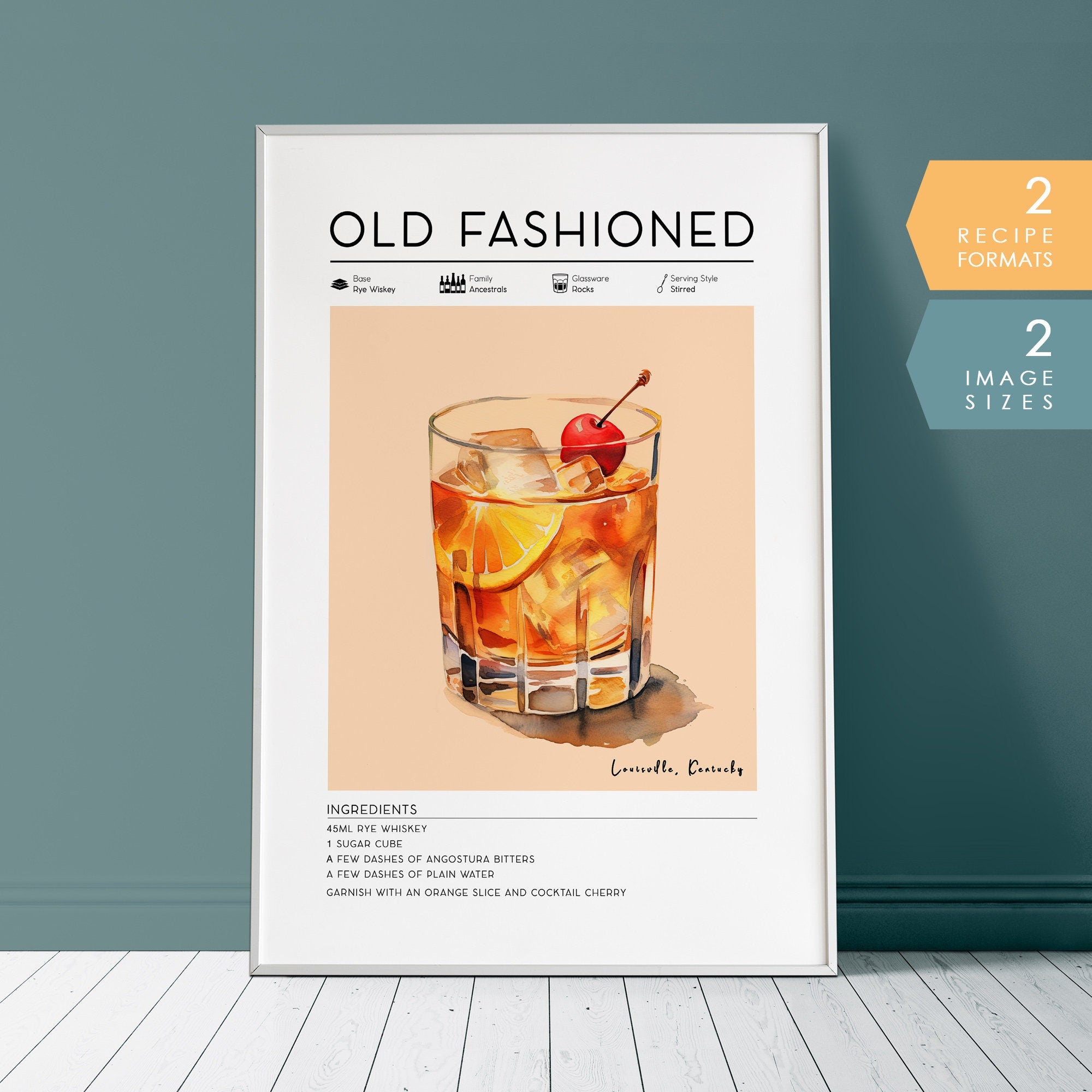 Old Fashioned Cocktail Poster