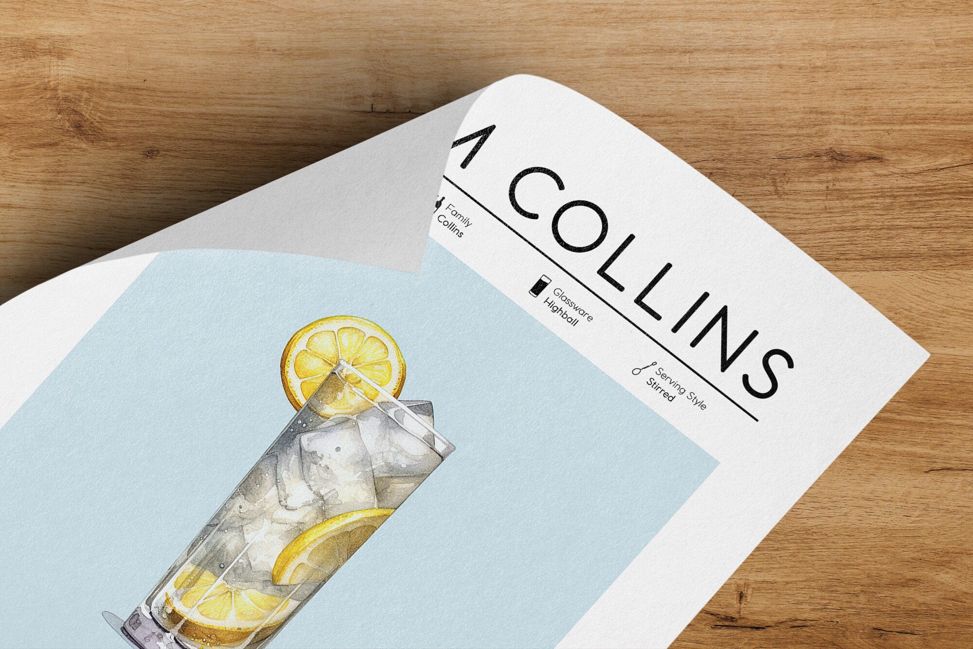 Tom Collins Cocktail Poster