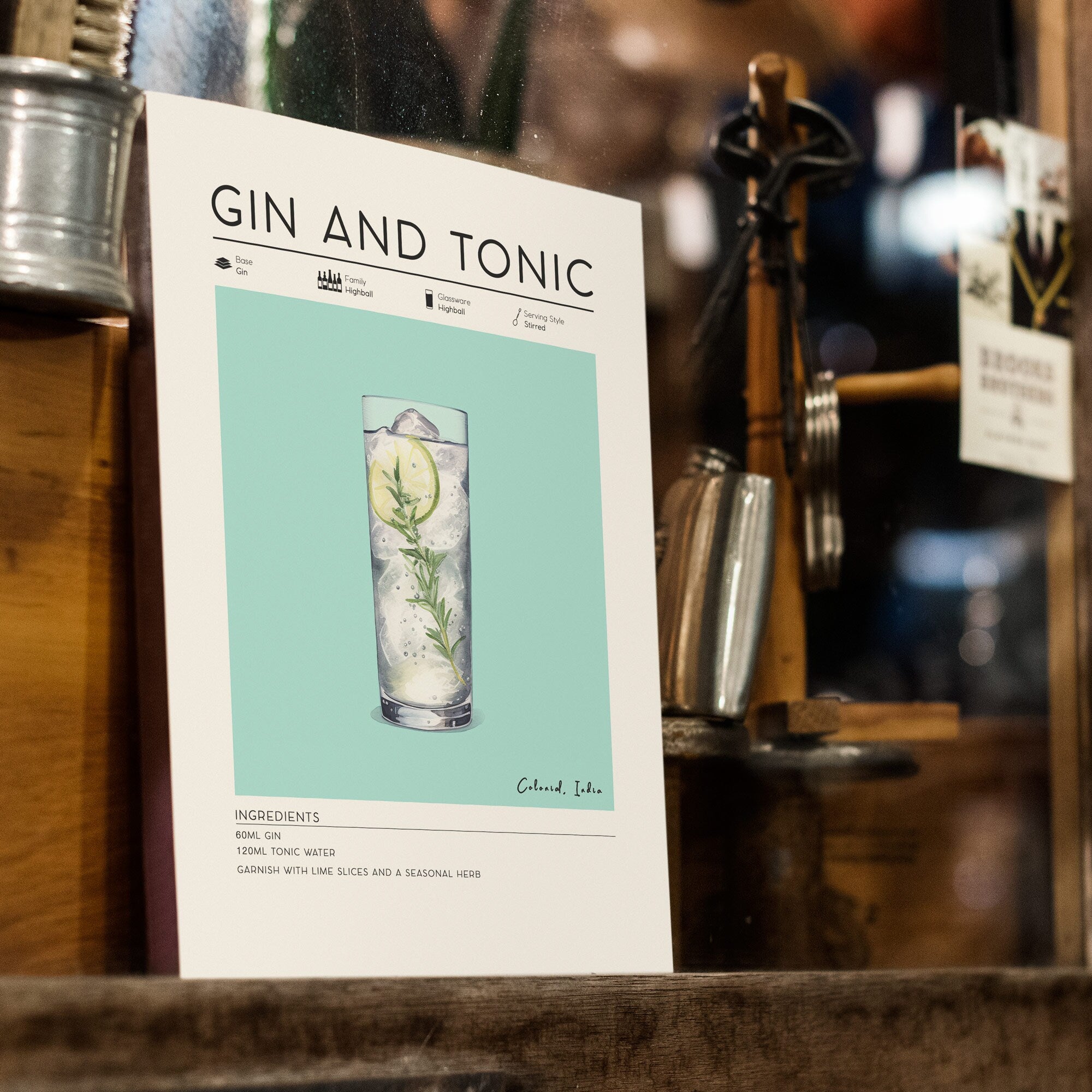 Gin & Tonic Cocktail Poster