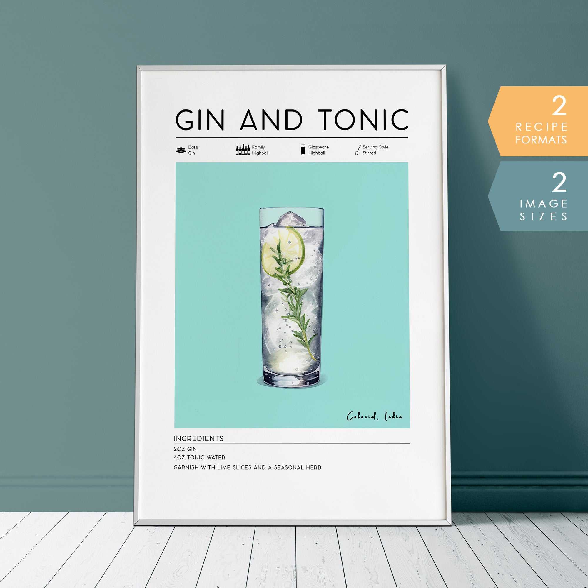Gin & Tonic Cocktail Poster