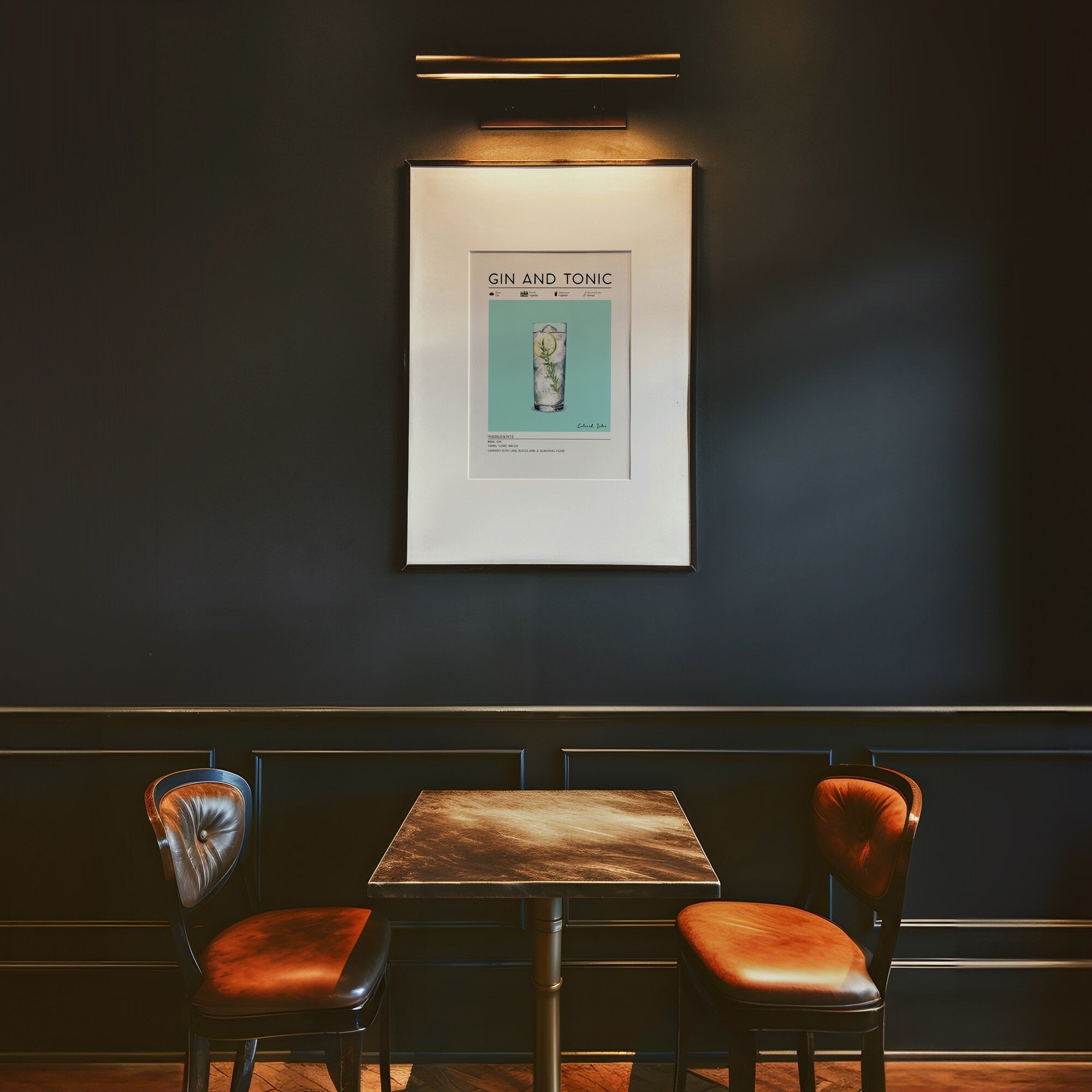 Gin & Tonic Cocktail Poster