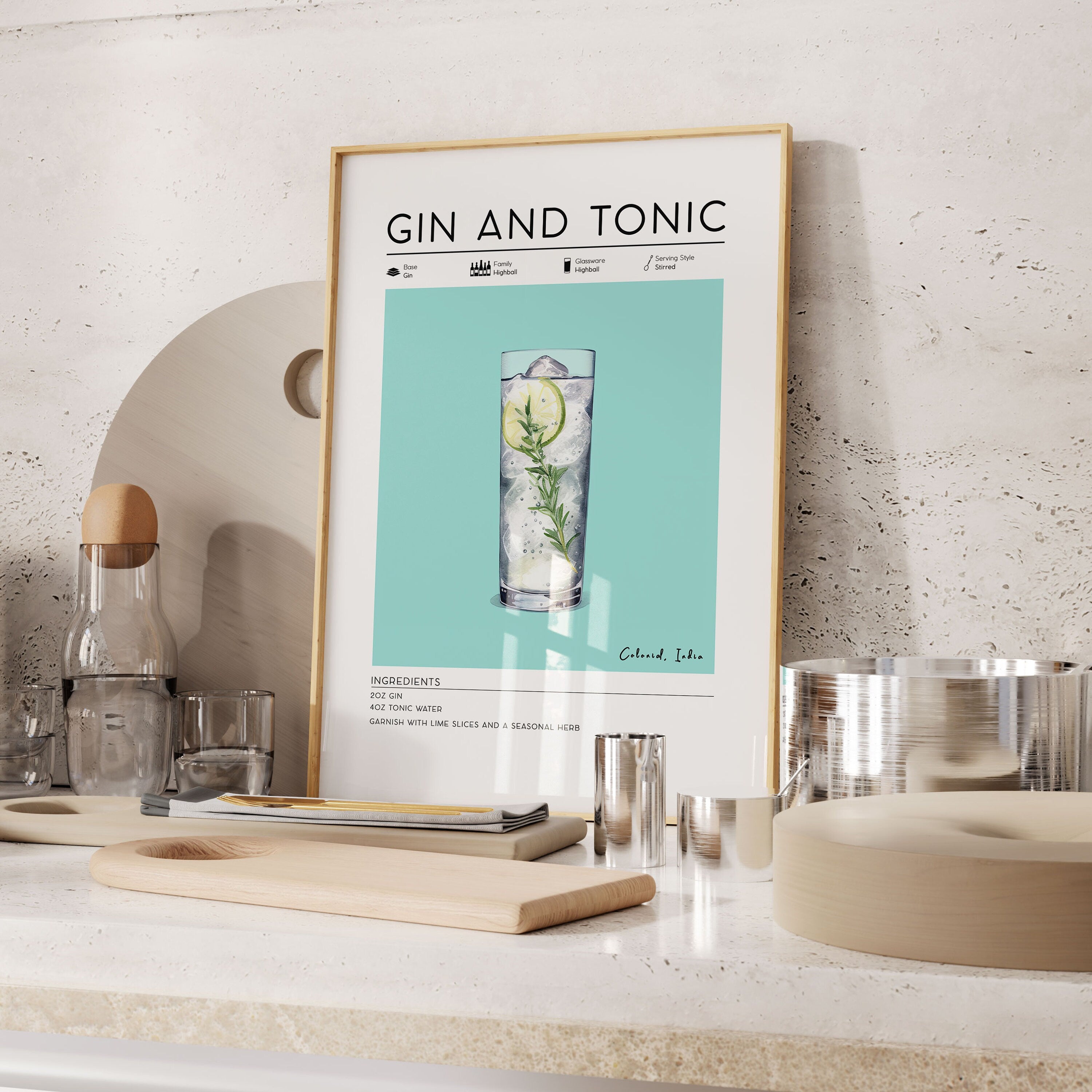 Gin & Tonic Cocktail Poster