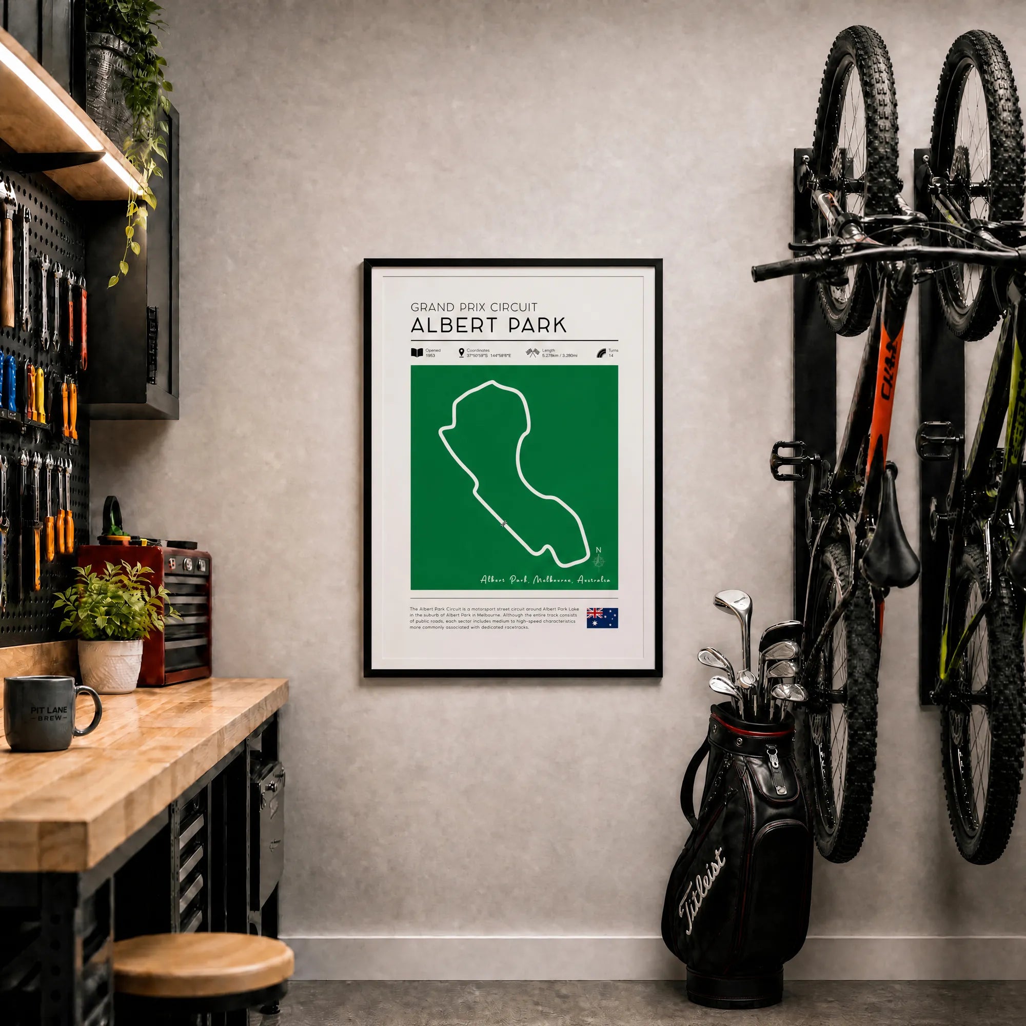 Australian Grand Prix Poster | Vintage F1 Race Track Wall Art