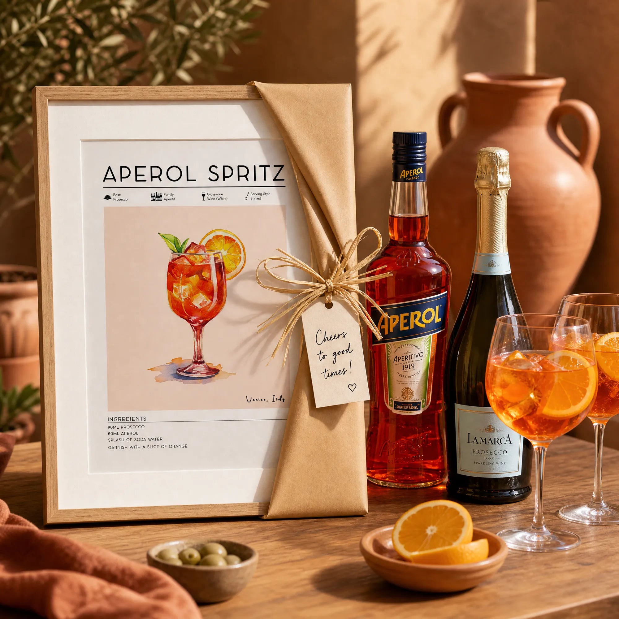 Aperol Spritz poster, gift for cocktail lovers
