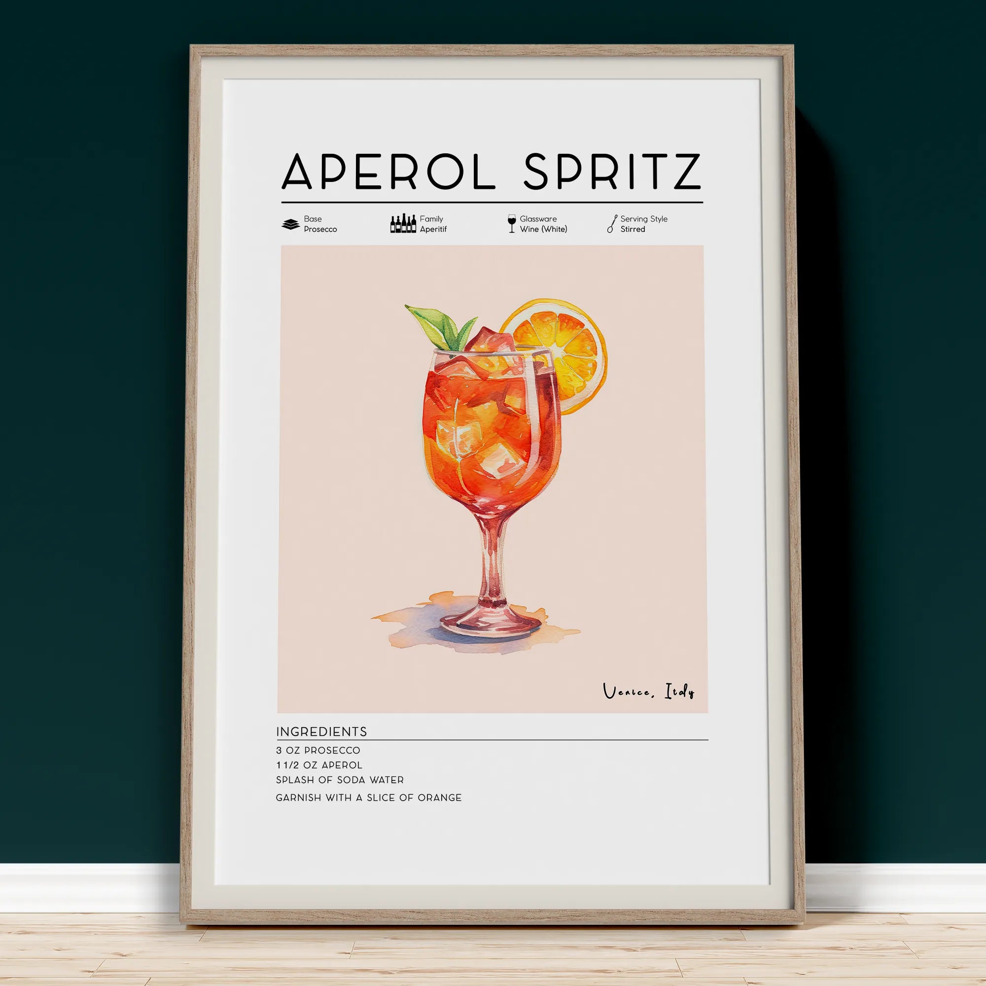 Cocktail art, Aperol Spritz poster