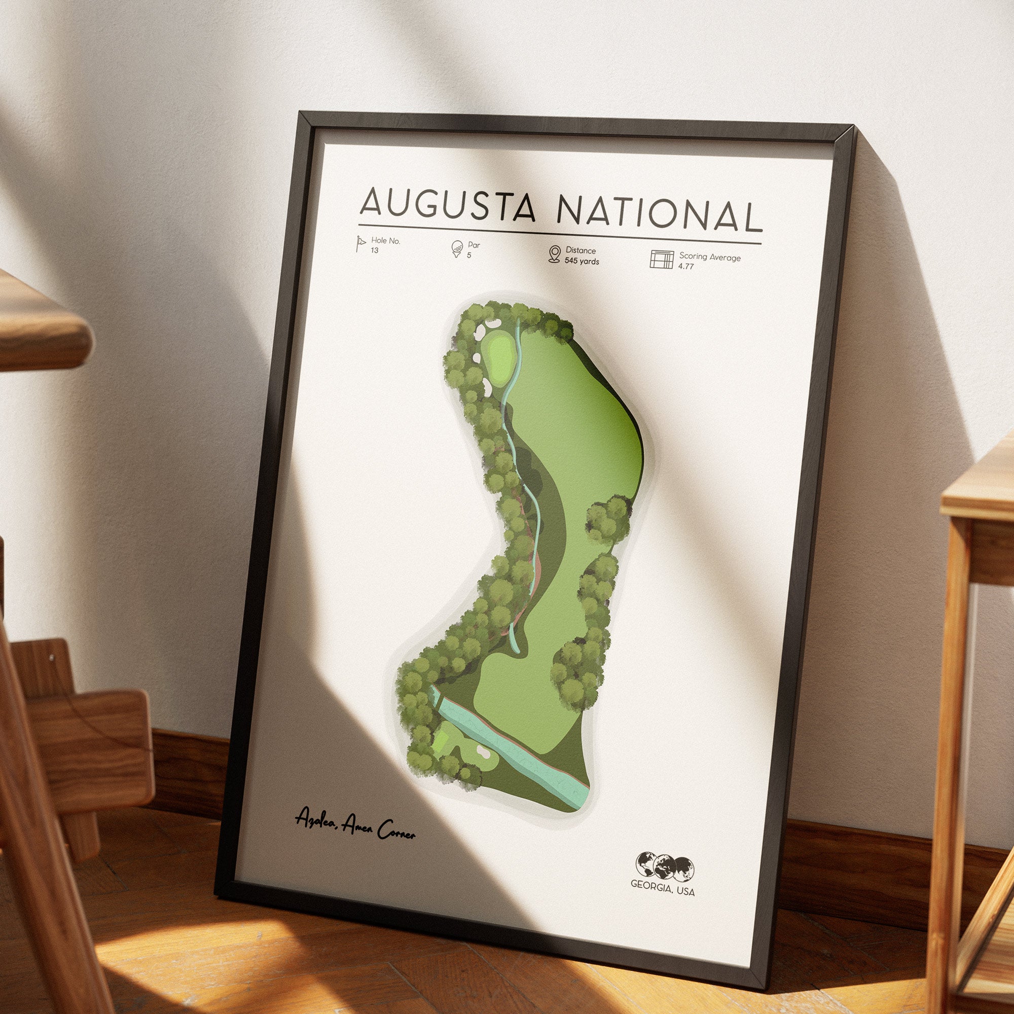 The Masters Art Print, Augusta National hole 13 Amen corner