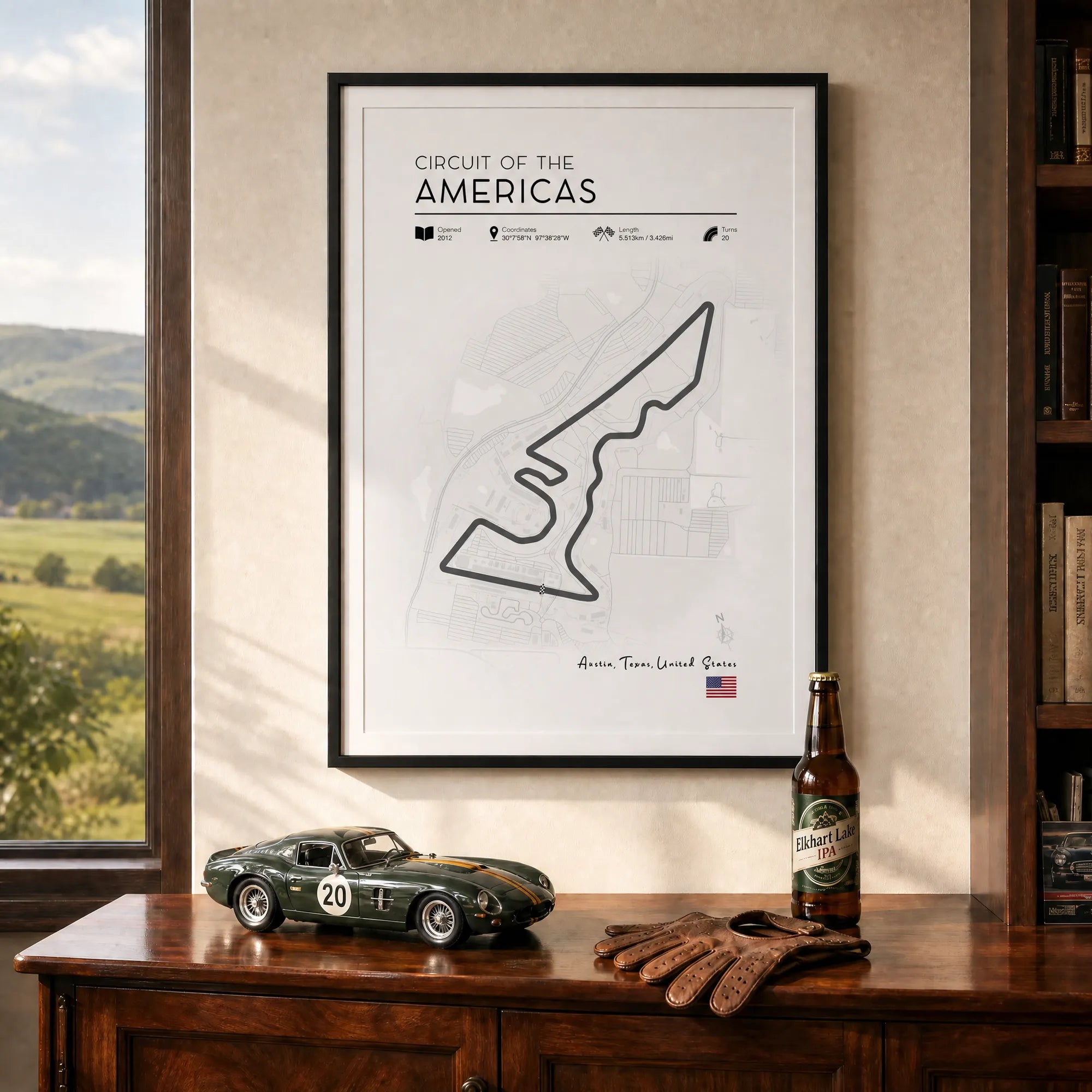 Circuit of the Americas, printable Minimalist formula 1 art download