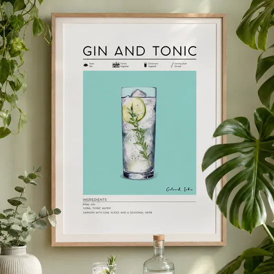 Gin and Tonic Cocktail Poster
