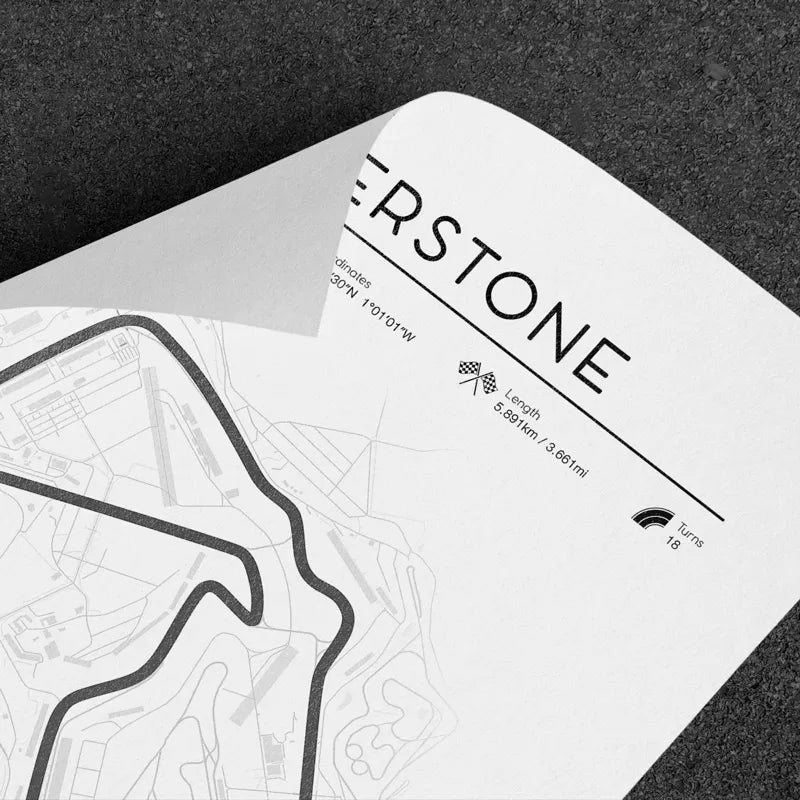 Close up  of Silverstone track poster