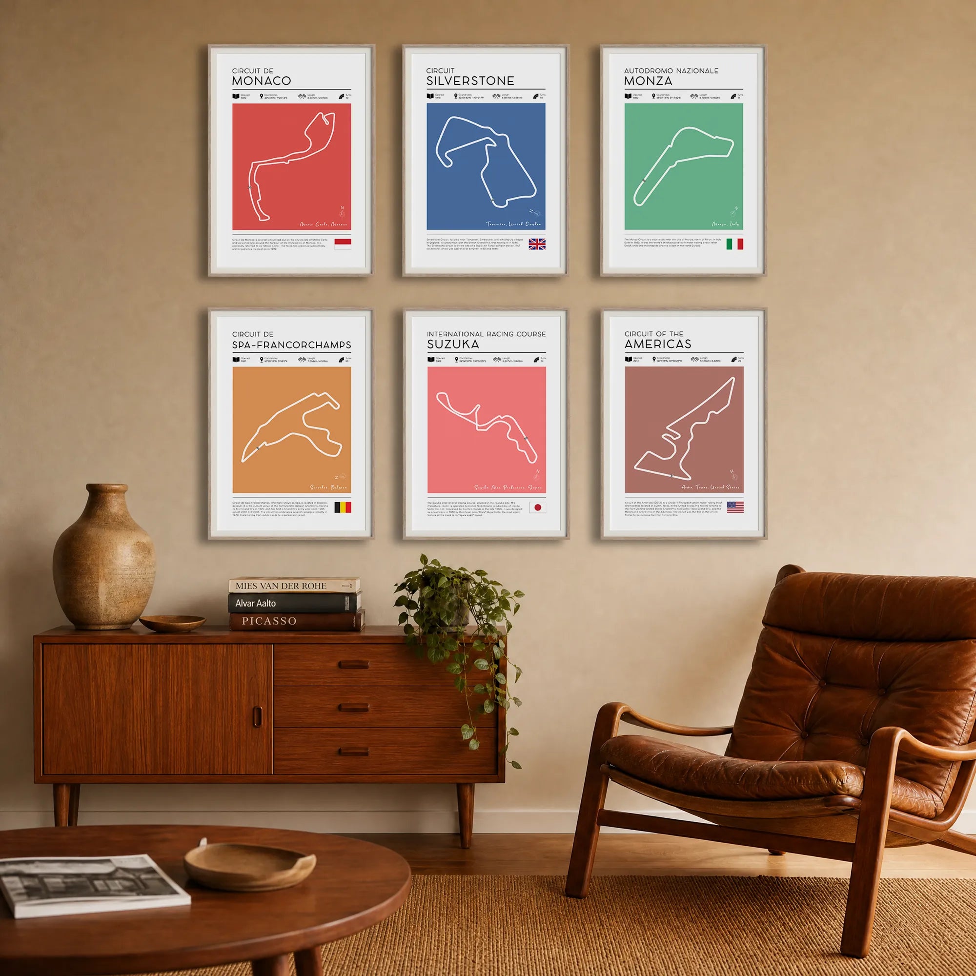 Set of 24 F1 Track Posters – Vintage 2026 Season Collection