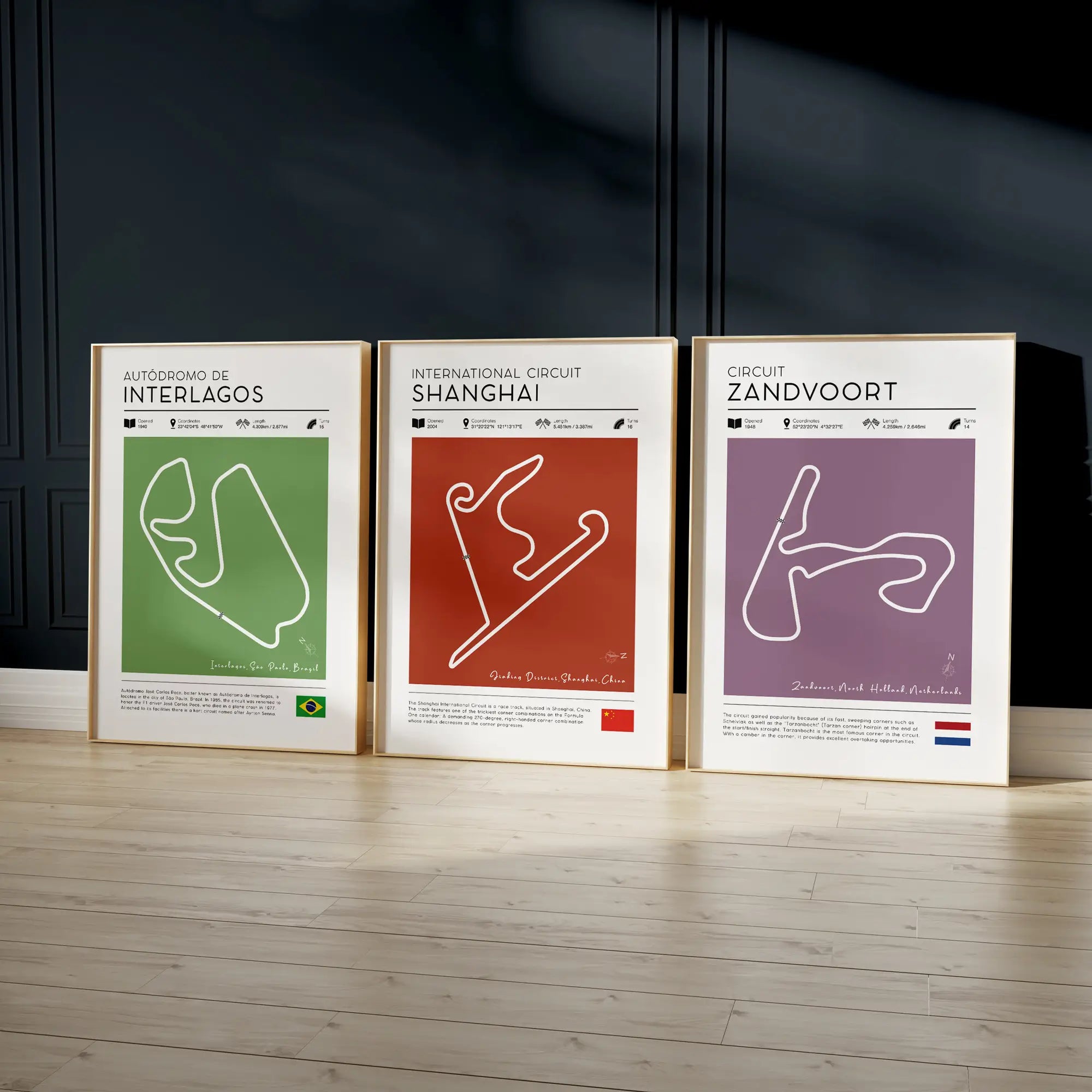 F1 Circuit Posters – Retro Racing Track Prints for Motorsport Fans, Office or Gaming Room