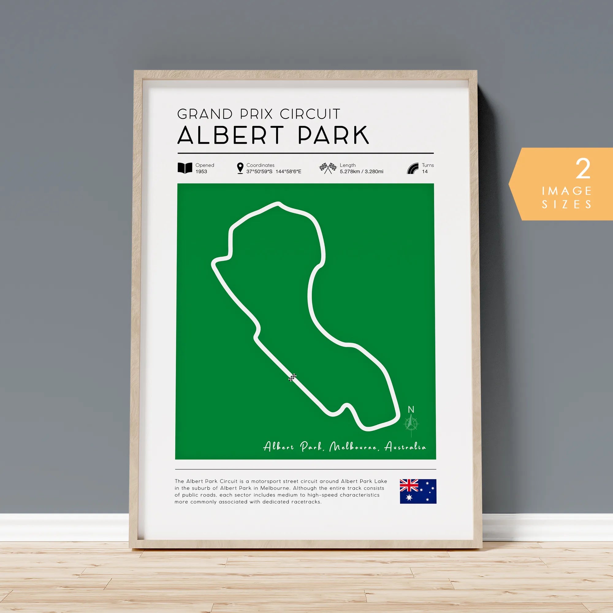 Retro Albert Park F1 Track Poster 