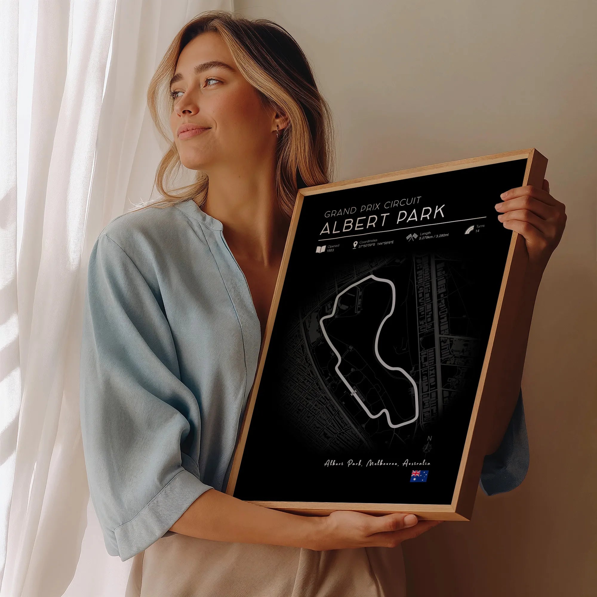 Albert Park F1 Track Poster - Black Edition