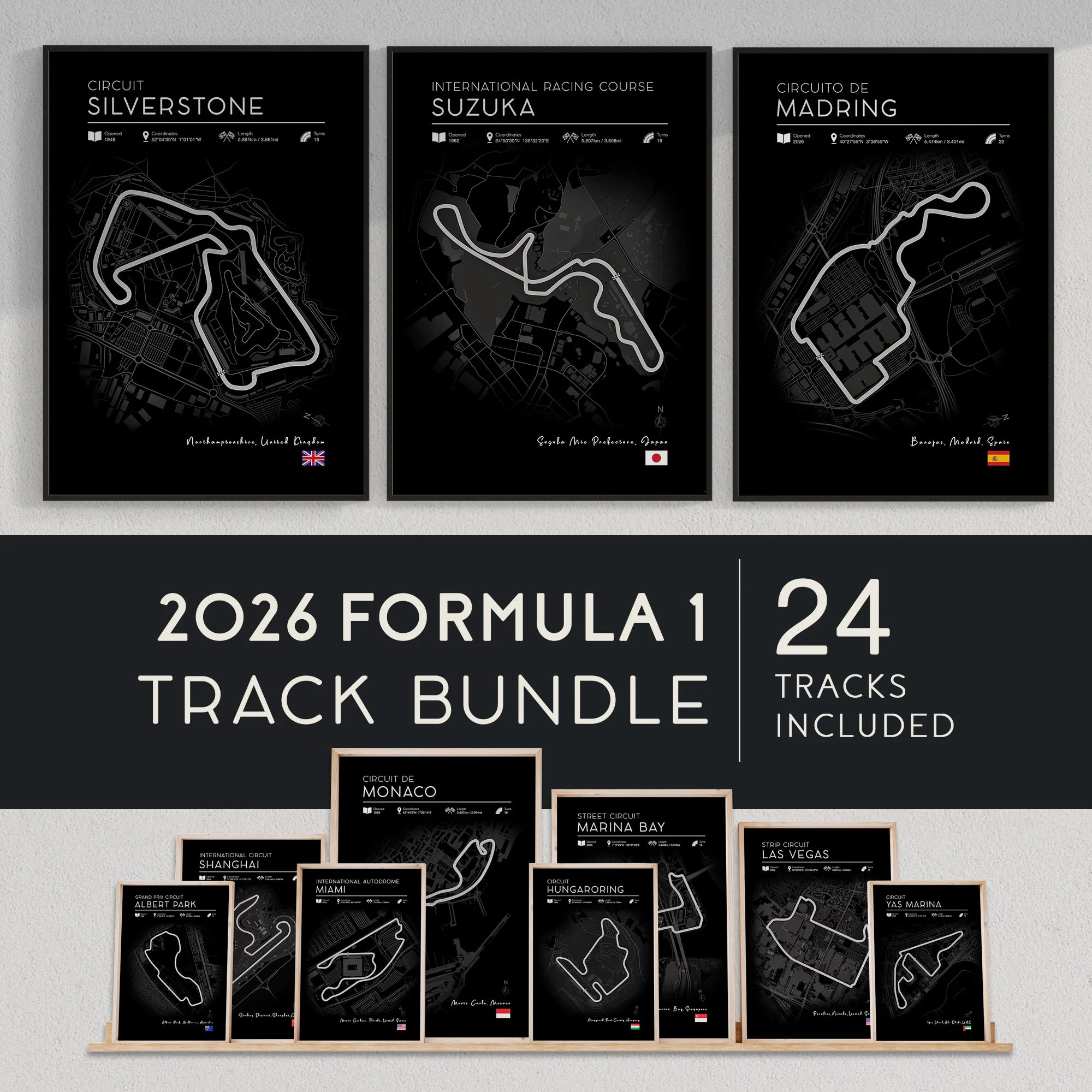 2026 Formula 1 Black Edition poster bundle