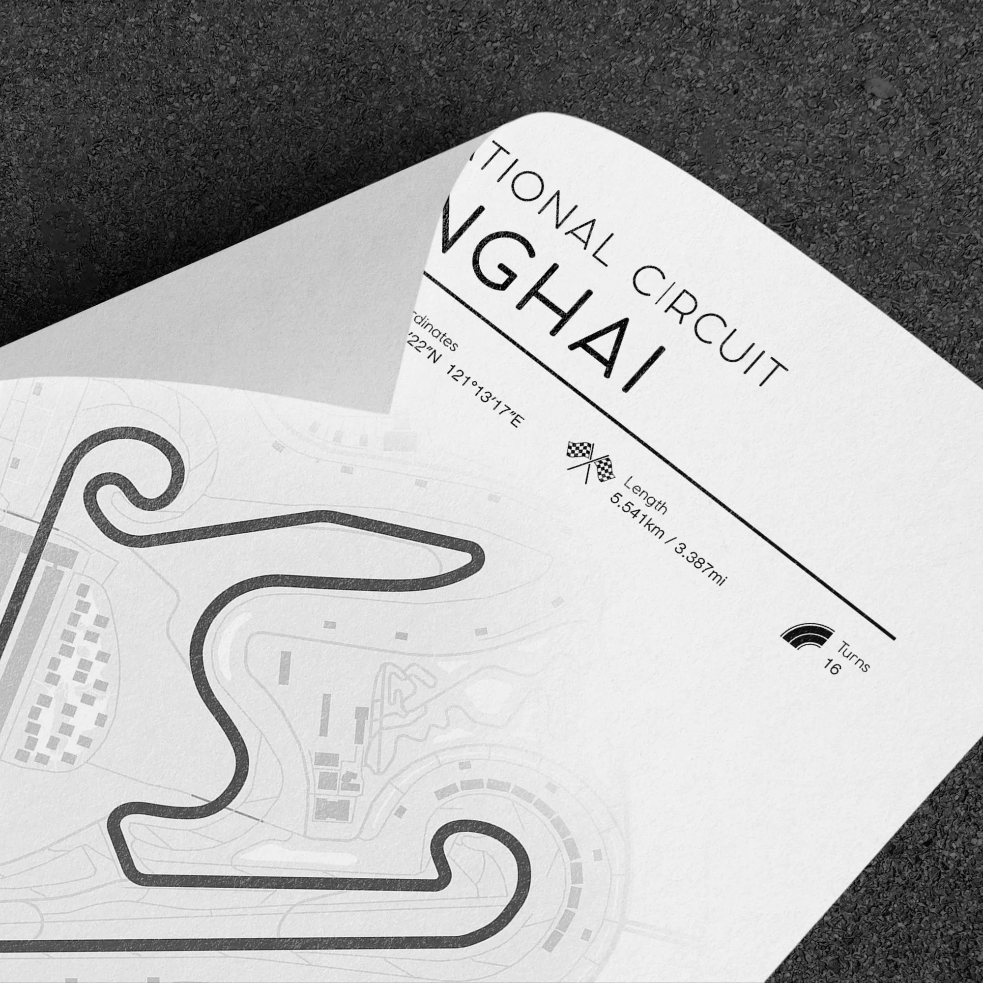 Close up view of F1 Track Poster Shanghai International Circuit