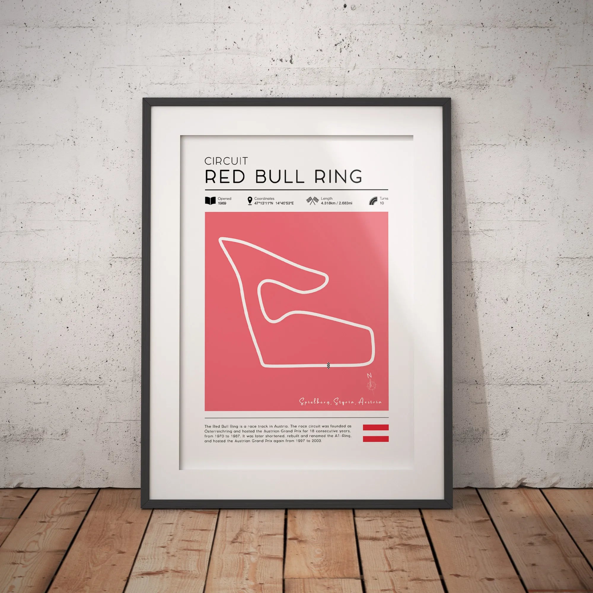 Red Bull Ring Poster – Vintage F1 Circuit Print (Austria)