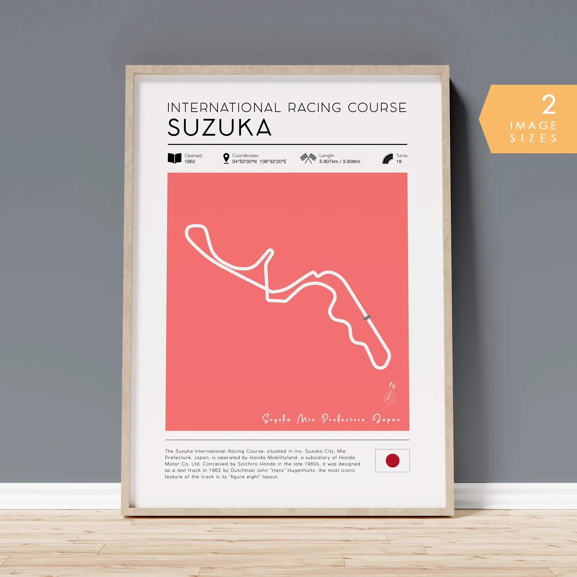 F1 Circuit Poster framed - Suzuka International