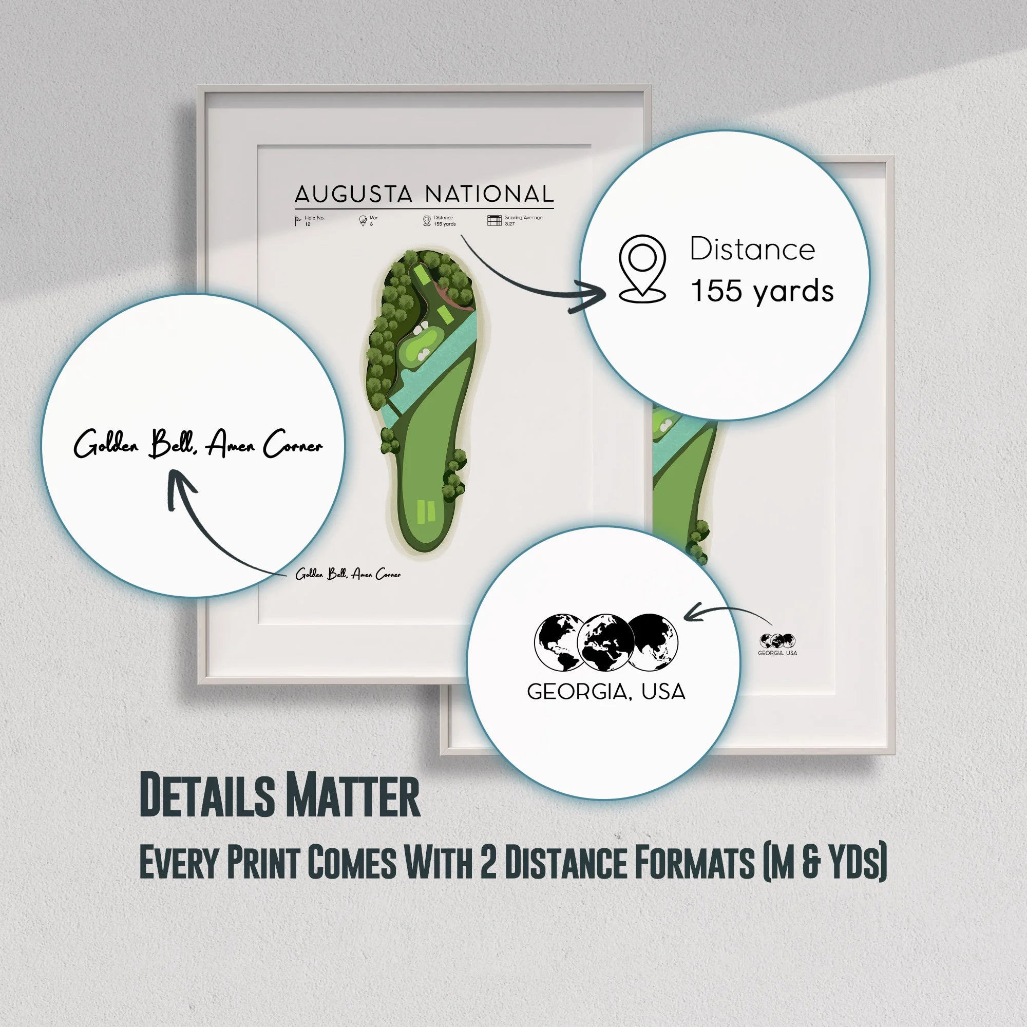 Augusta National Golf Course Print, Hole 12 Amen Corner