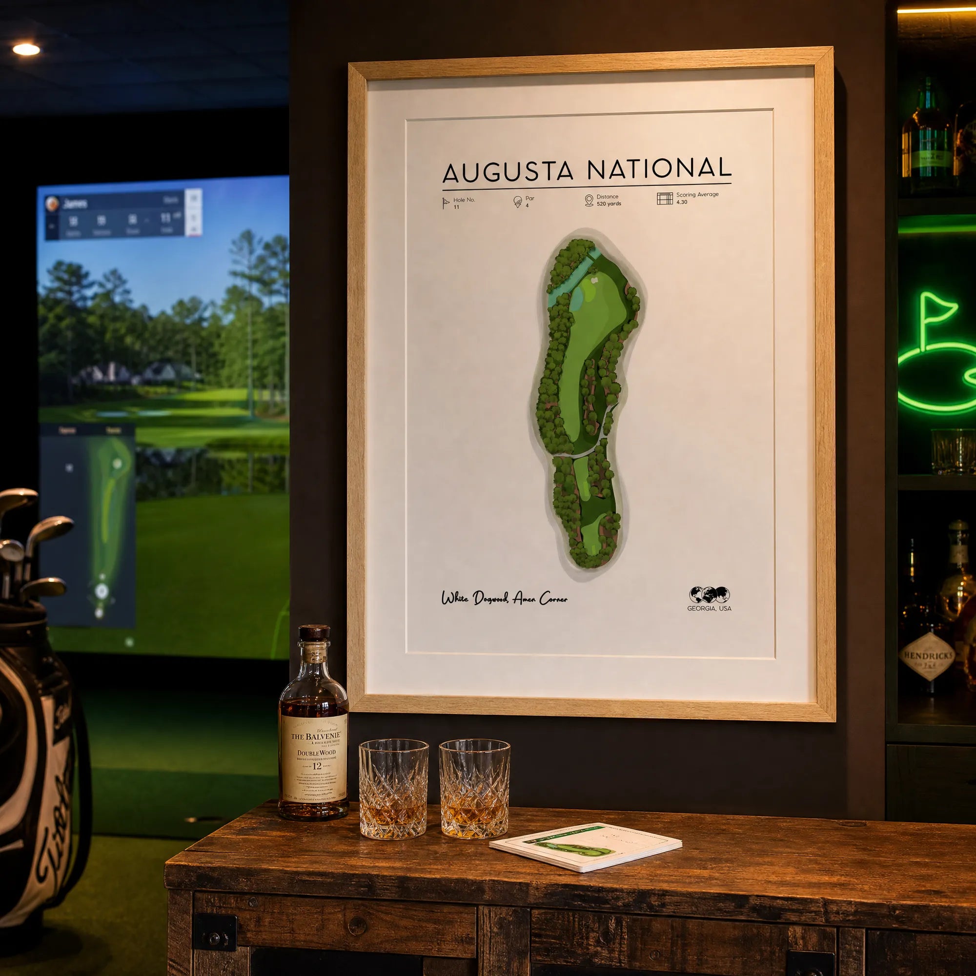 Augusta, Georgia Hole 11 Golf Poster