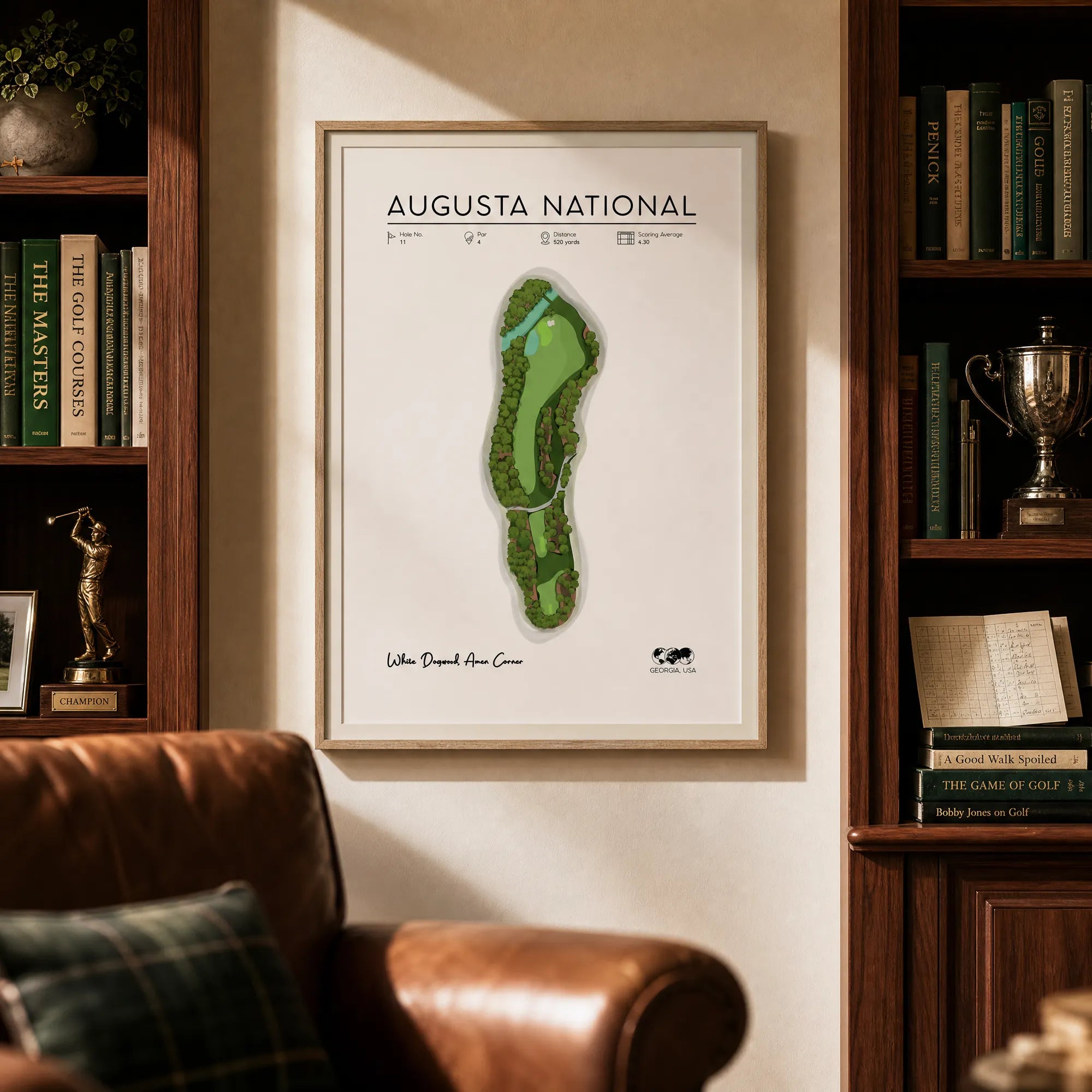 Augusta, Georgia Hole 11 Golf Poster