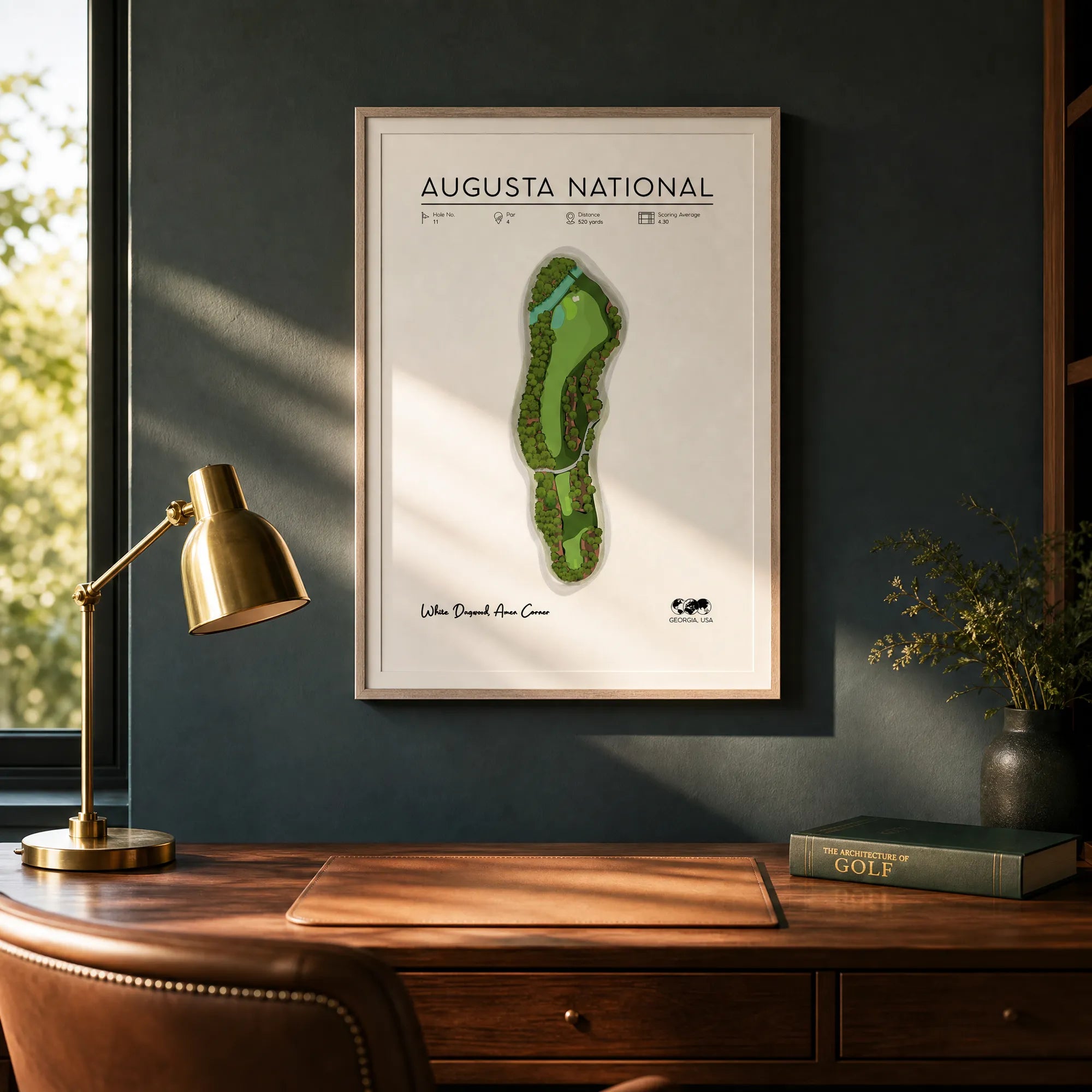 Augusta, Georgia Hole 11 Golf Poster